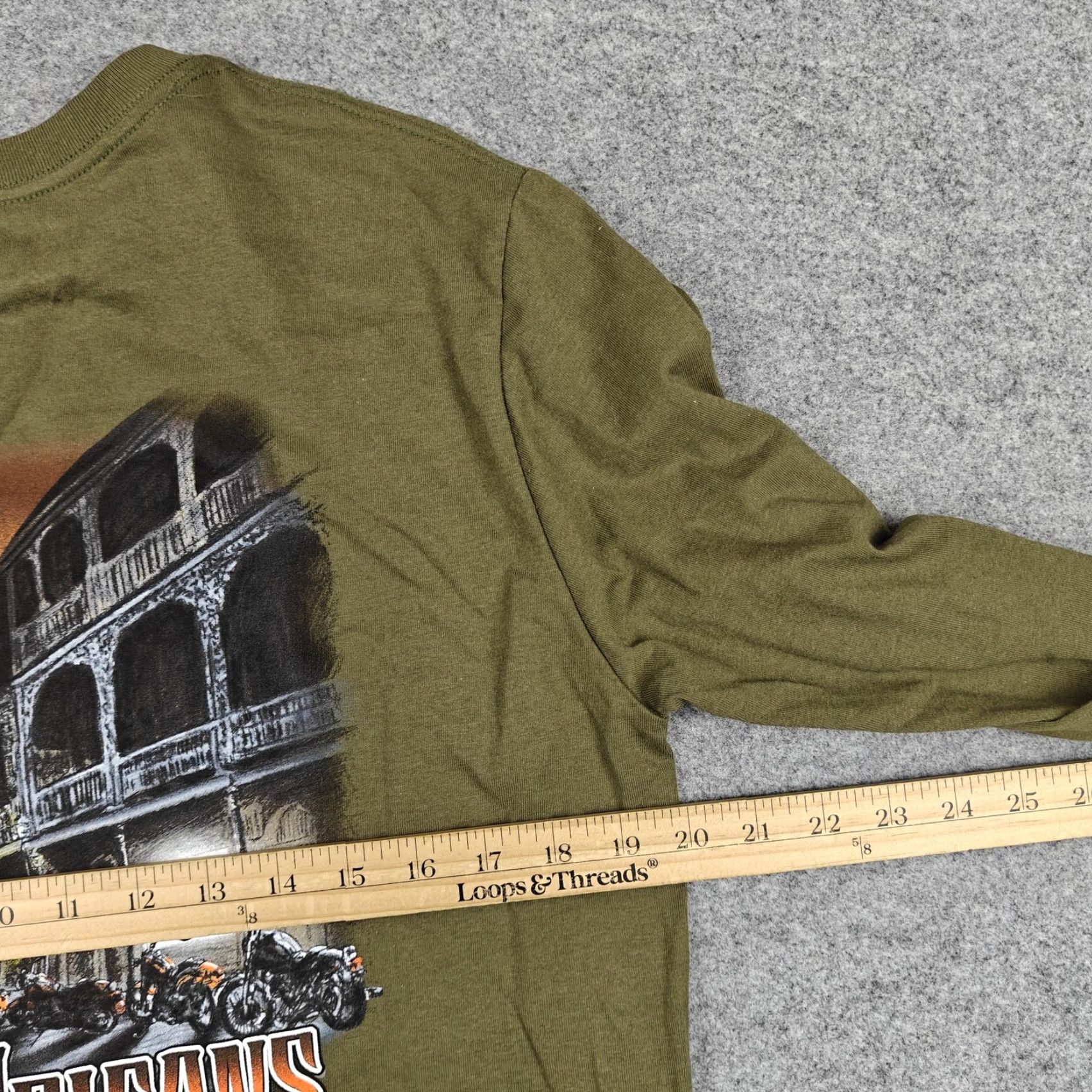 Harley Davidson Harley-Davidson Shirt Mens Medium Green New Orleans Long Sleeve Graphic Tee Size US M / EU 48-50 / 2 - 6 Thumbnail