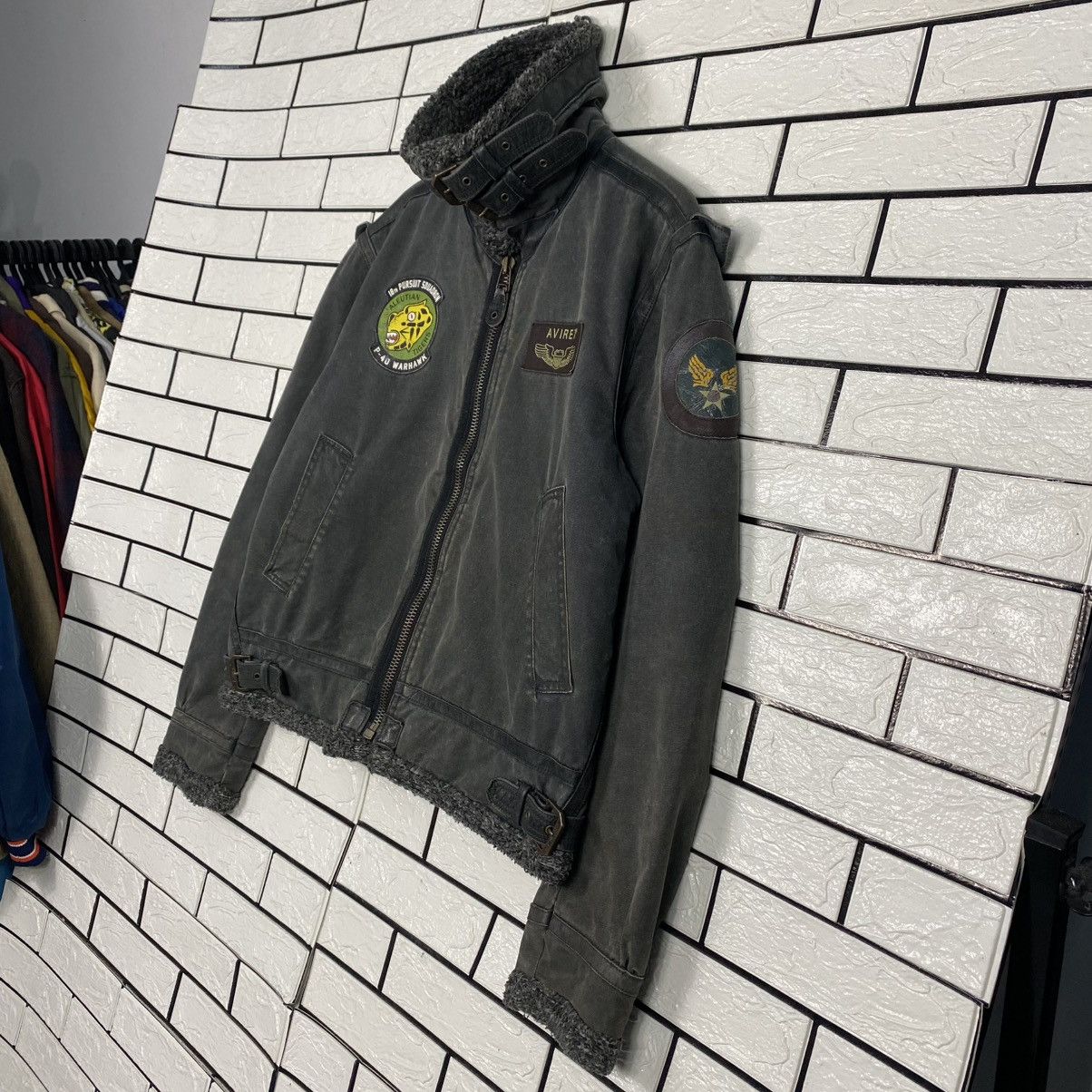 Avirex 🔥VINTAGE BIKER MILITARY JACKET AVIREX BIG LOGO BACKHIT USN Size US XL / EU 56 / 4 - 5 Thumbnail