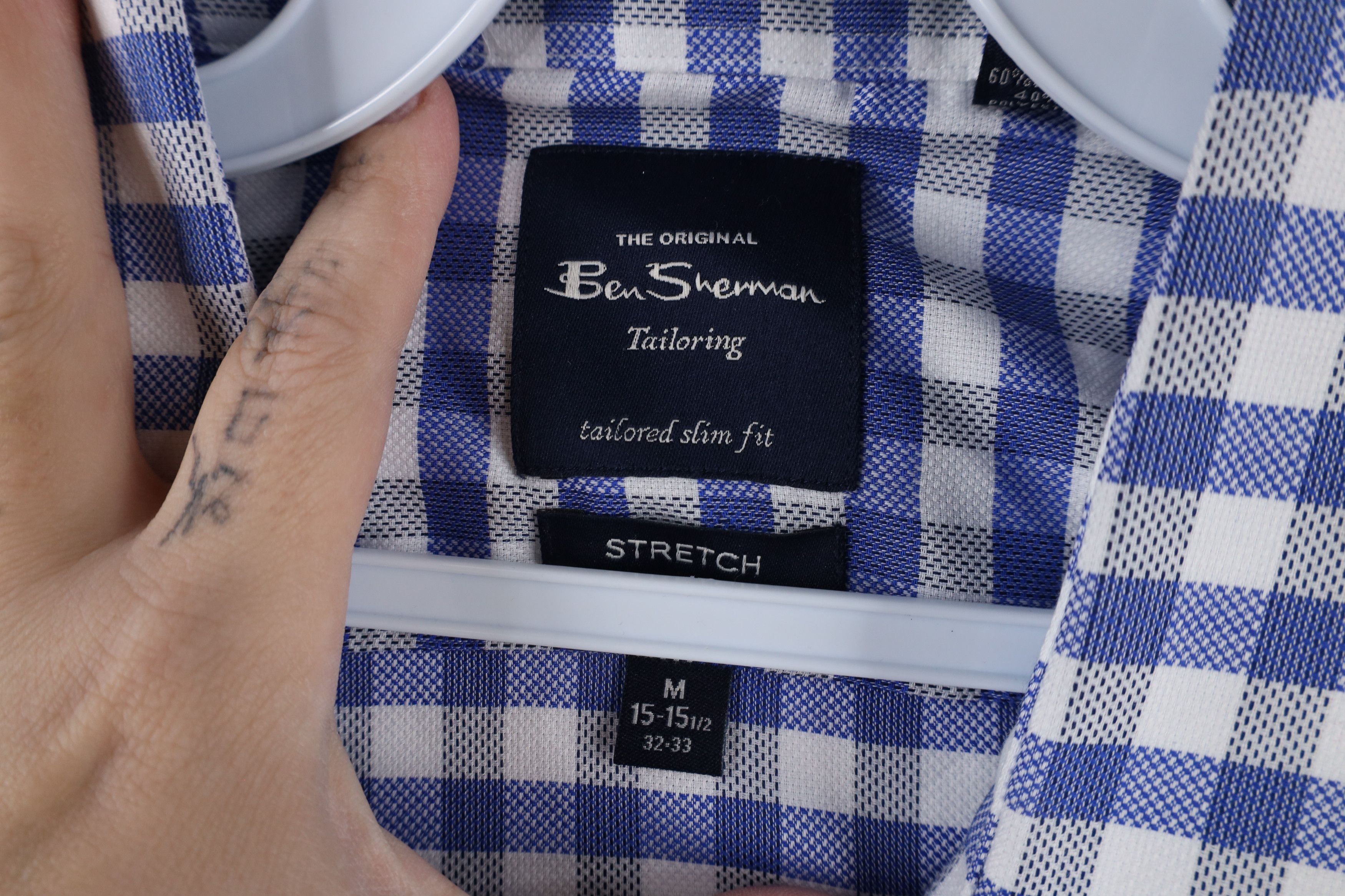 Ben Sherman × Vintage New Ben Sherman Slim Fit Stretch Collared Button Shirt Size US M / EU 48-50 / 2 - 8 Thumbnail