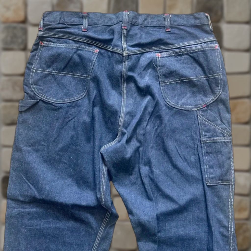 Sears VINTAGE Denim Carpenter Jeans 38X32 Sears Men Blue 60s 70s Regular Straight Inseam 38 Size US 38 / EU 54 - 1 Thumbnail
