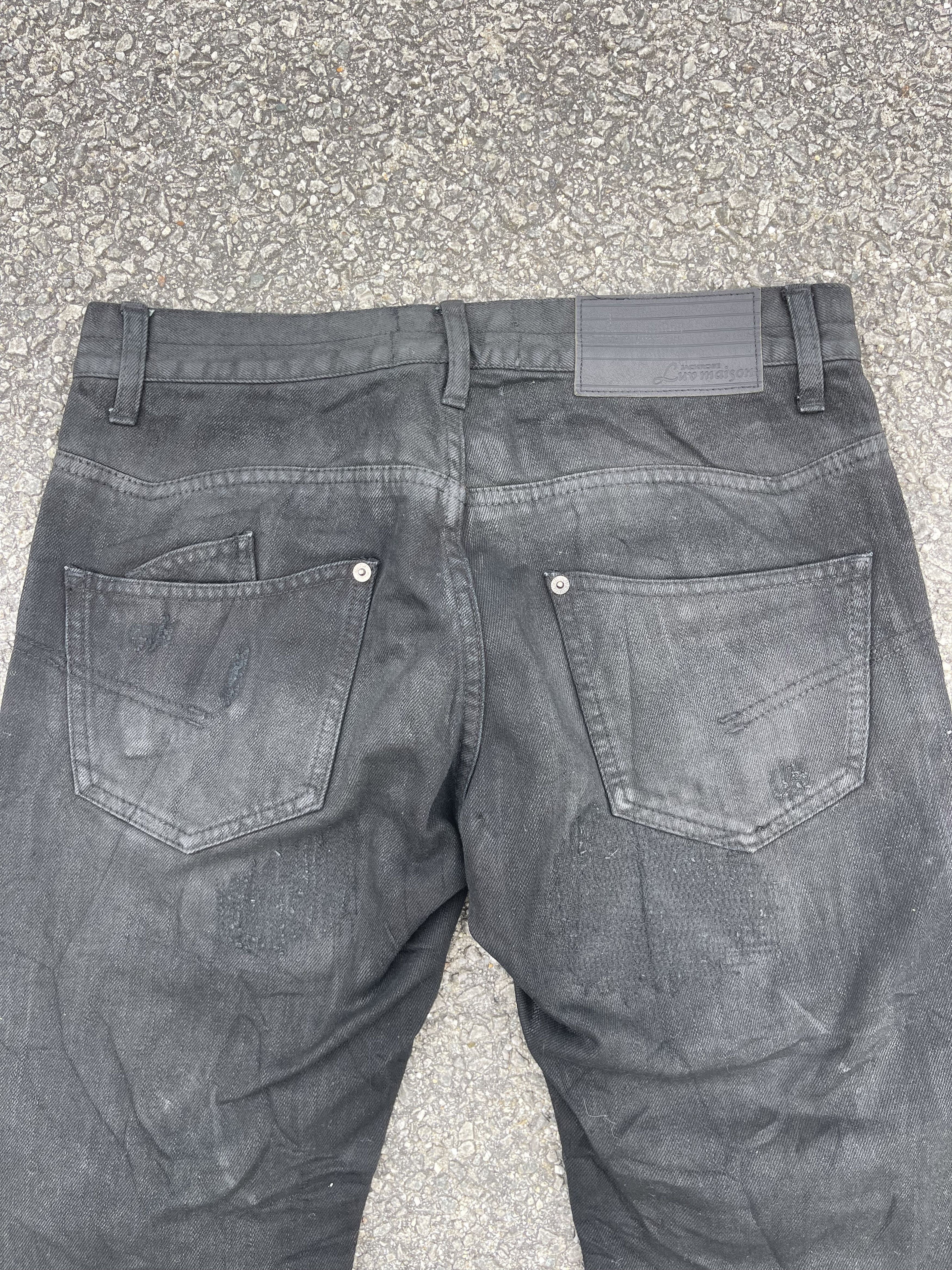 GOSTAR DE FUGA × JACKROSE × Le Grande Bleu (L.G.B.) Luv Maison Black Waxed Oil Distressed Slim Fit Size US 31 - 17 Thumbnail