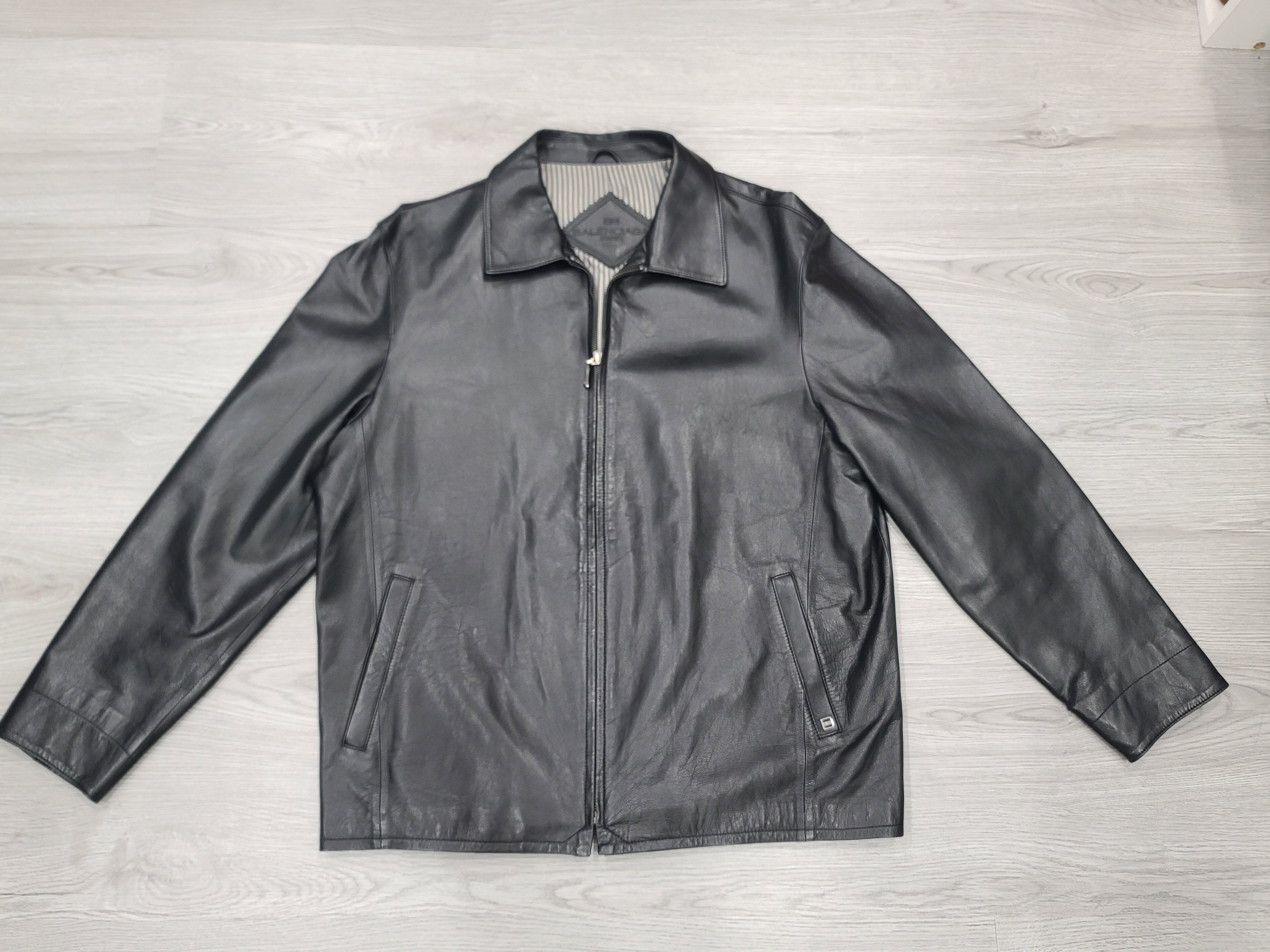 Balenciaga Vintage Balenciaga Leather Jacket Size 6 Size US XL / EU 56 / 4 - 1 Thumbnail