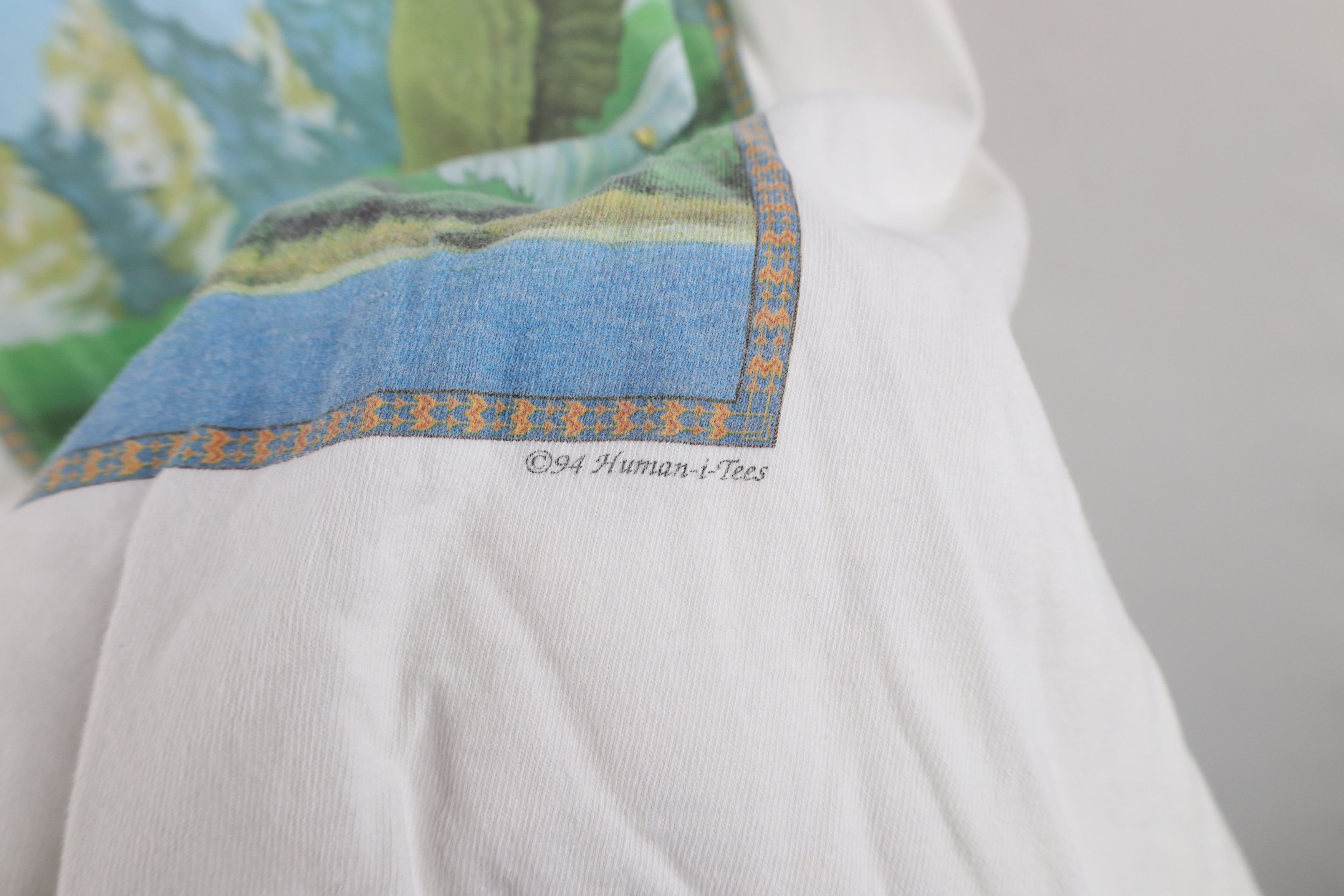 Vintage Vintage 90s Streetwear Nature Eagle Mountains T-Shirt White Size US XXL / EU 58 / 5 - 5 Thumbnail
