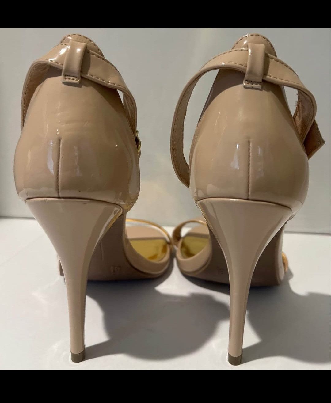 Steve Madden Madden Girl Dafney Patent Leather Nude Heels Size US 8.5 / IT 38.5 - 4 Thumbnail