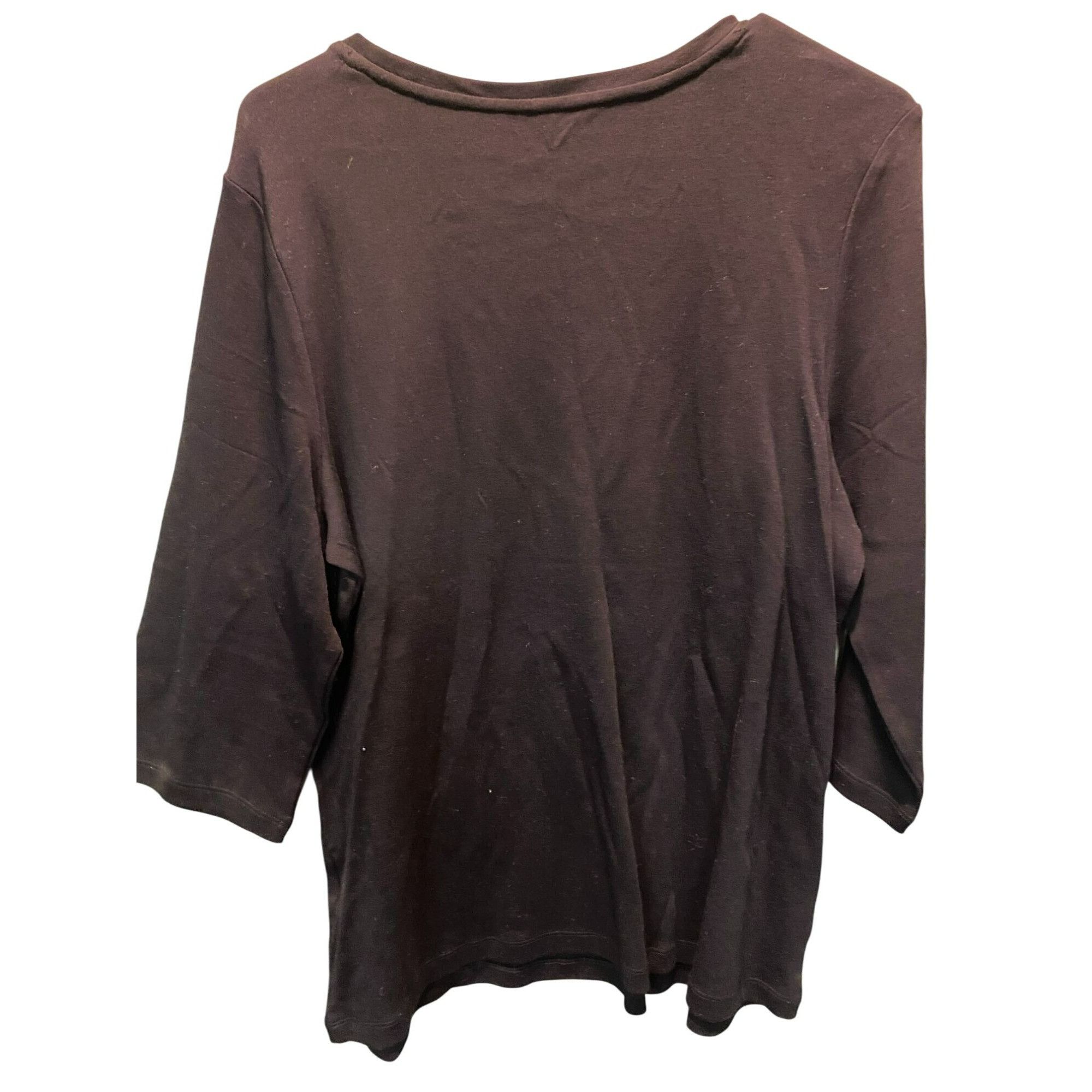 Other Studio Works Womens Plus Size 1X Black 3/4 Sleeve Top With E Size XL / US 12-14 / IT 48-50 - 7 Thumbnail