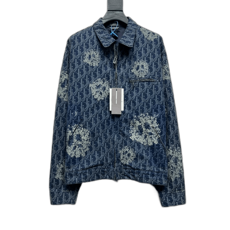 DIOR Tears Denim Jacket with Floral Print