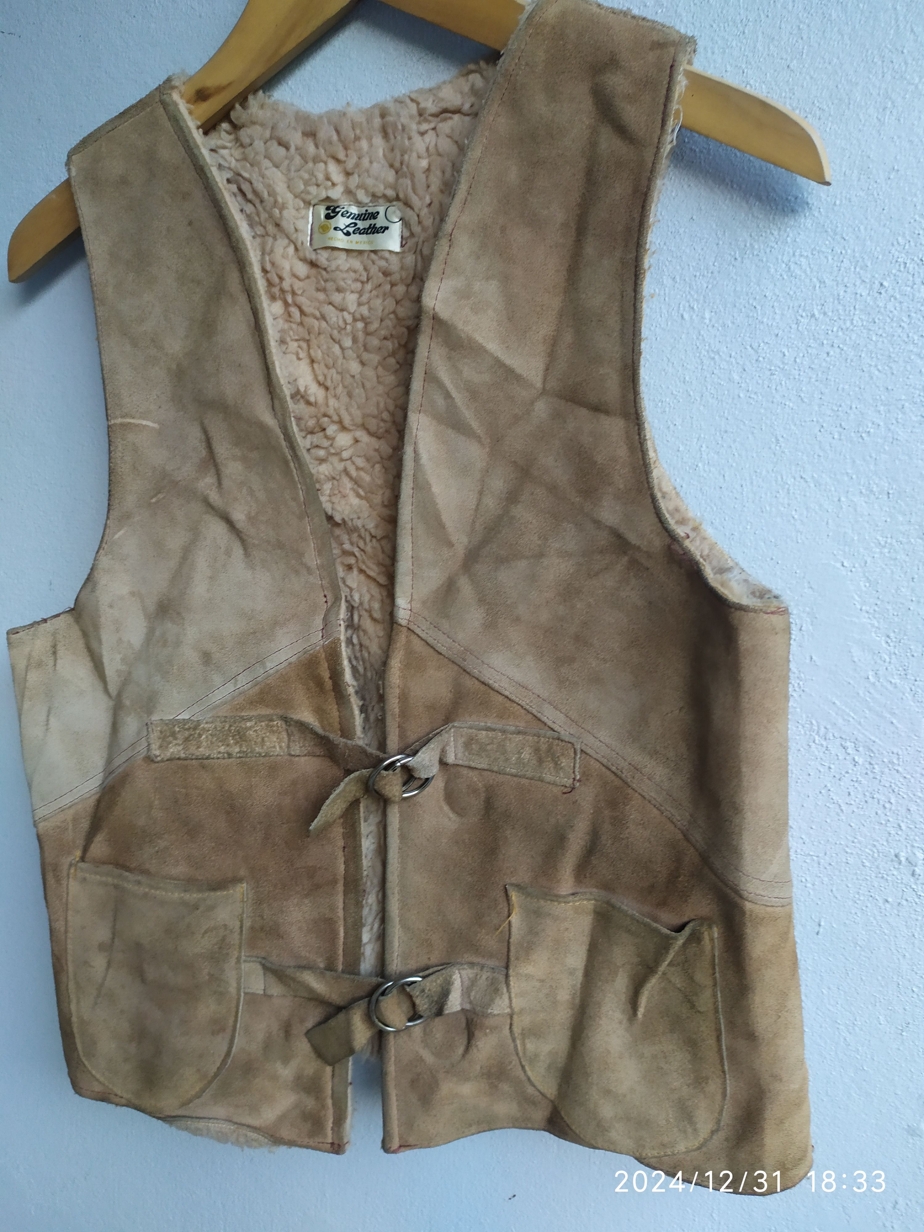 Japanese Brand × Leather × Vintage Vintage Genuine Leather Shearling Jacket Size US S / EU 44-46 / 1 - 4 Thumbnail
