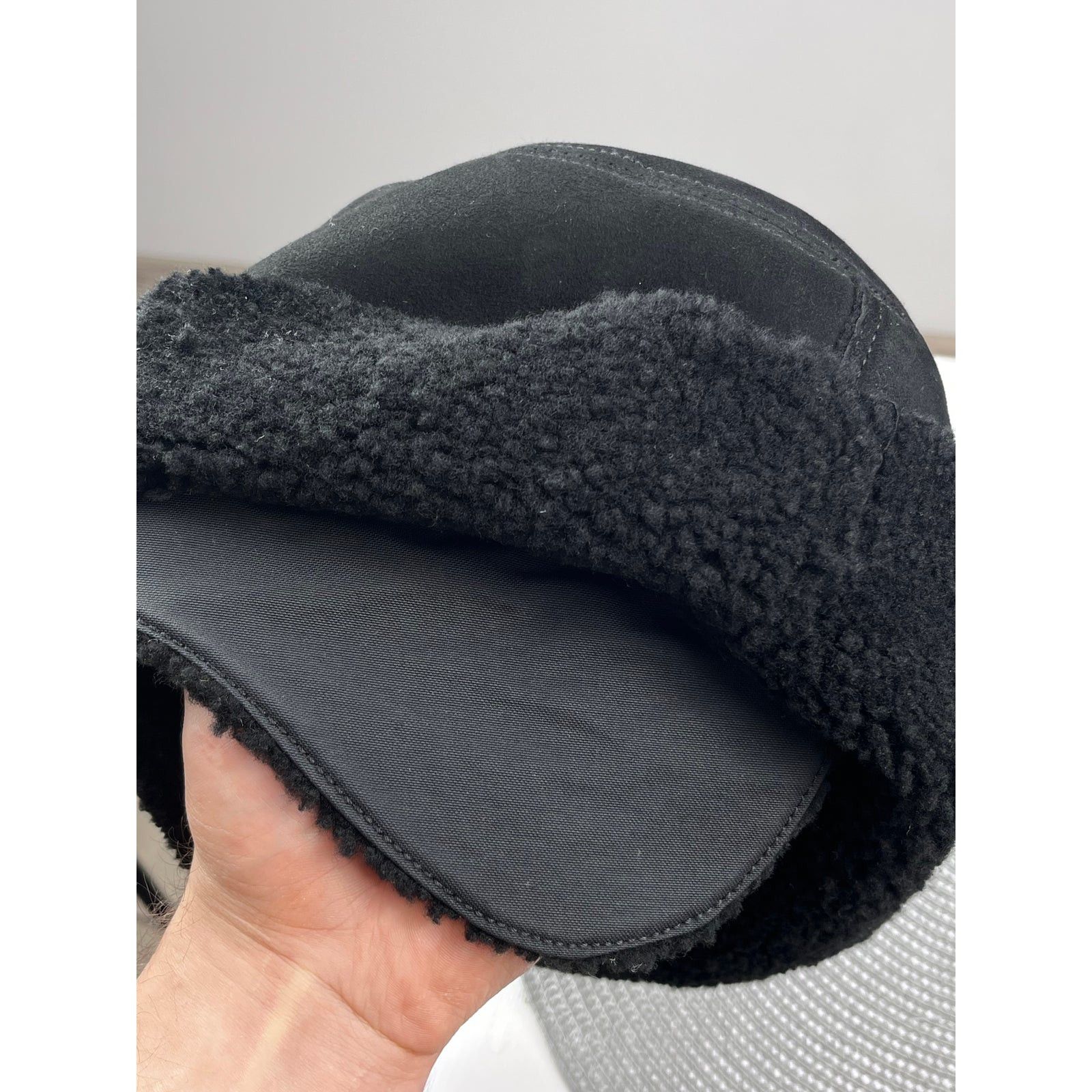 Miu Miu × Prada Prada Shearling Hat Leather Cap red tab logo Italy designer Size ONE SIZE - 5 Thumbnail