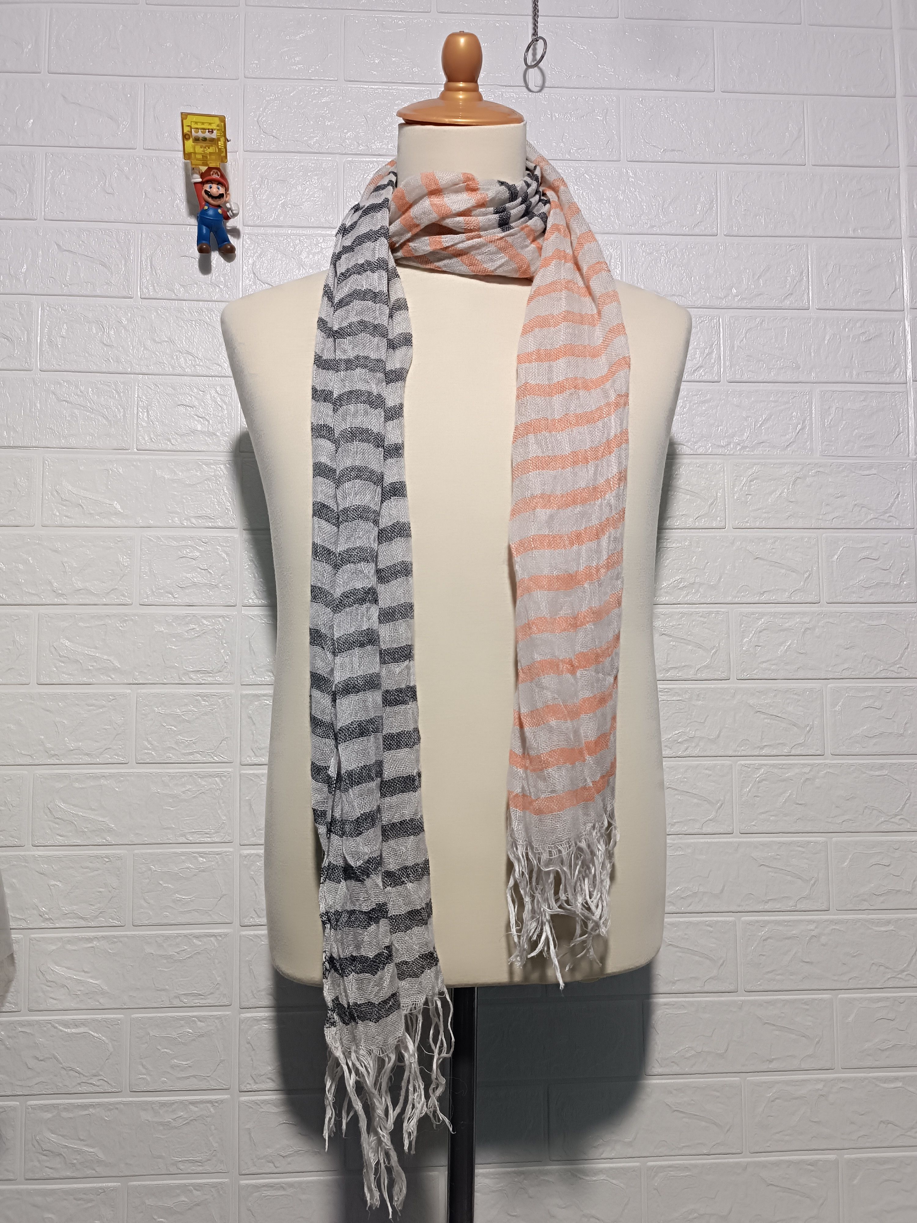 Other Thin Two Color Stripe Scraf Size ONE SIZE - 2 Thumbnail