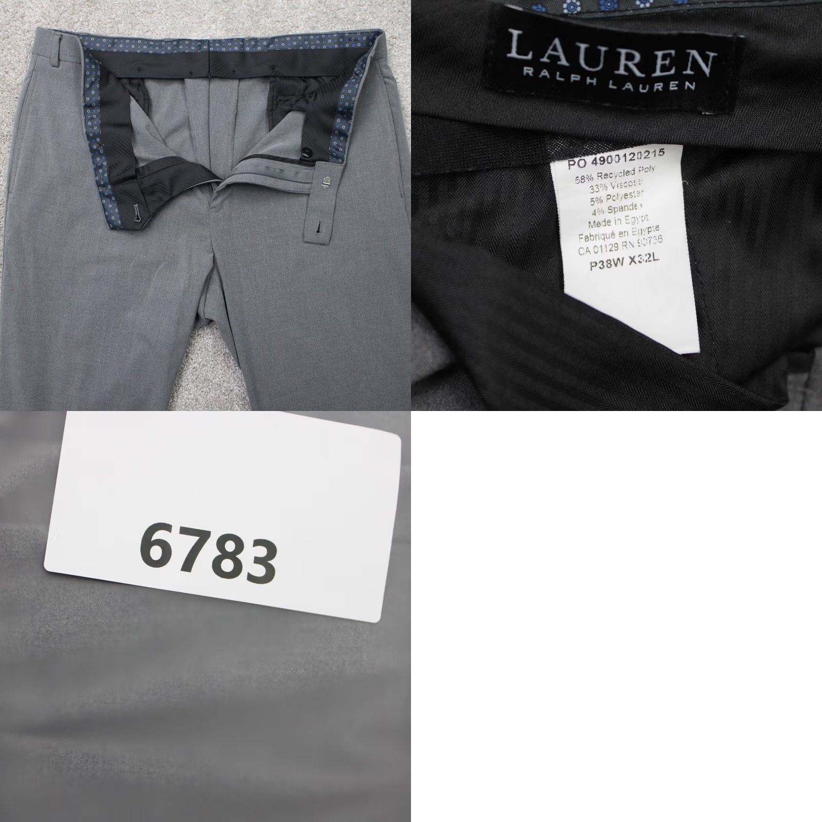 Ralph Lauren LAUREN Ralph Lauren Pants Mens 38x32 Gray Flat Front Wool/Poly Dress Pants Dressier Style Regular Straight 90s Preppy Mens Size US 38 / EU 54 - 8 Thumbnail