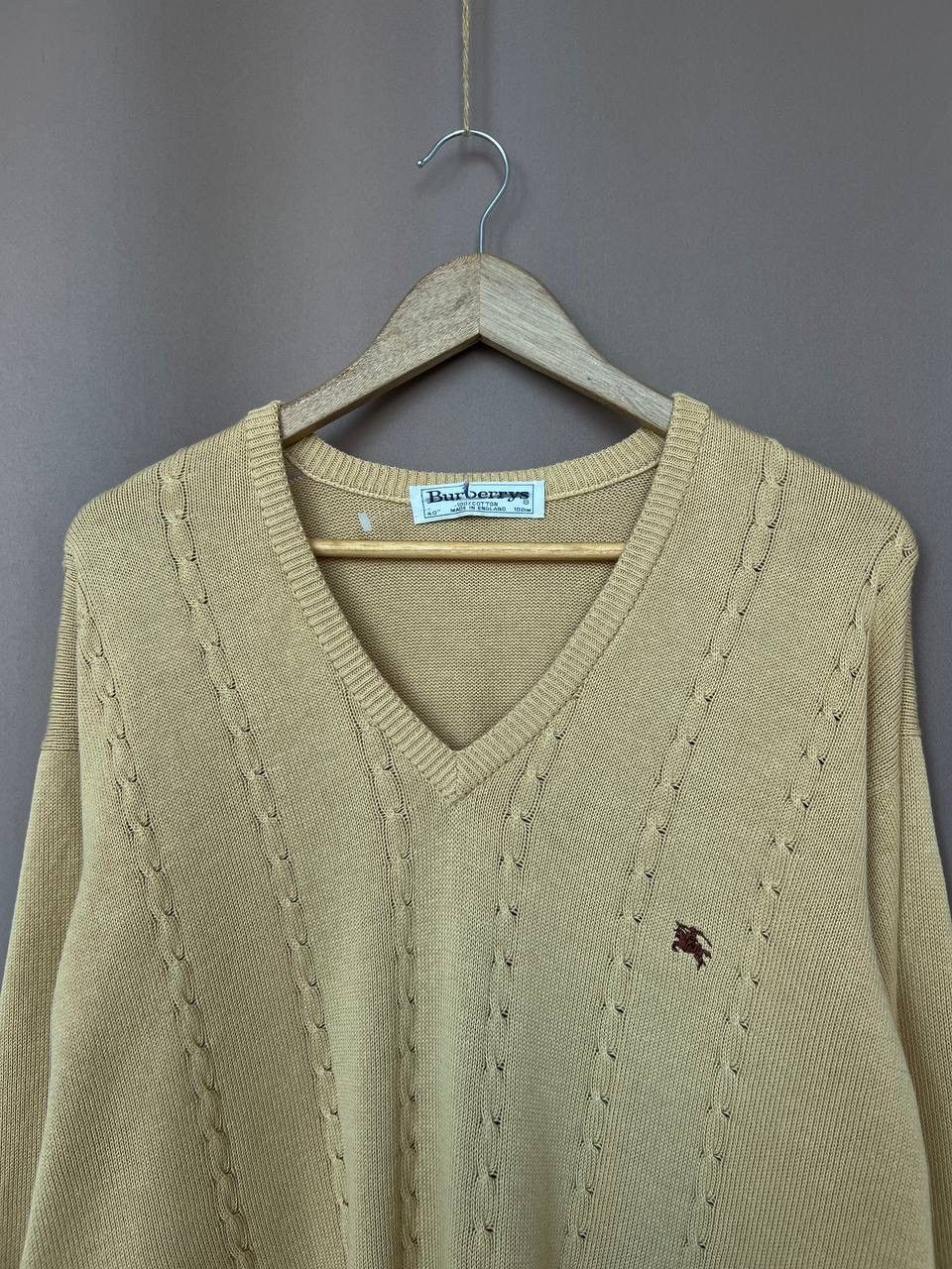 Burberry Burberrys V- Neck Sweater Mens Size L Vintage Cotton Knit Size US L / EU 52-54 / 3 - 2 Thumbnail