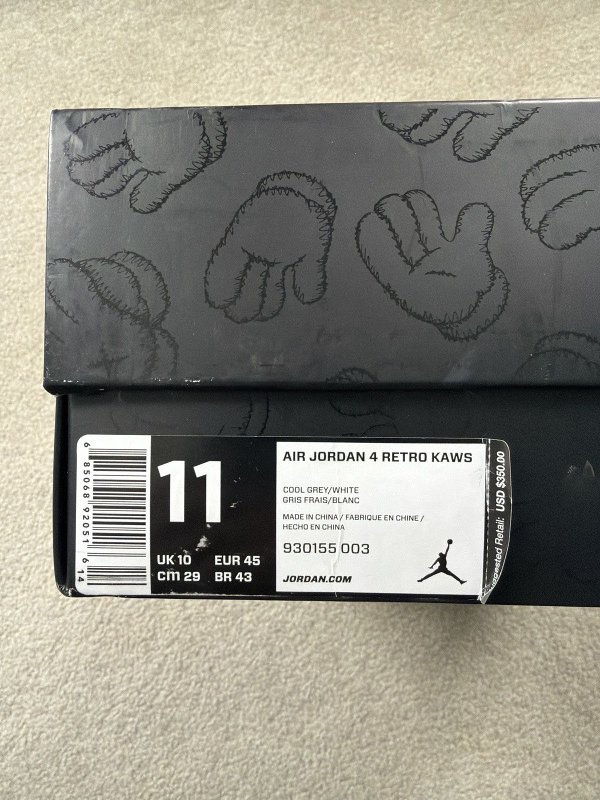 Jordan Brand × Kaws KAWS x Air Jordan 4 Retro 'Cool Grey' Size US 11 / EU 44 - 9 Thumbnail