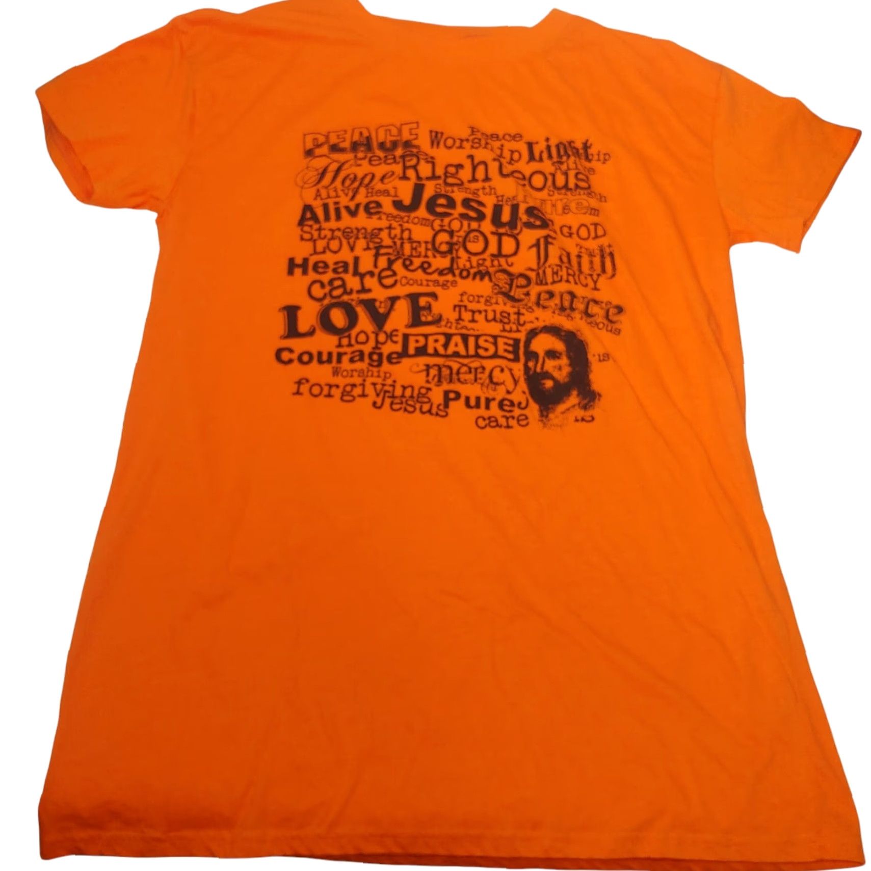 Vintage Jesus Is Lord XL Nightgown Sleep Shirt Orange Short Slv Prayer Christ Religious Shirt Womens XL Orange Nightgown Jesus Christ Prayer Size XL / US 12-14 / IT 48-50 - 3 Thumbnail