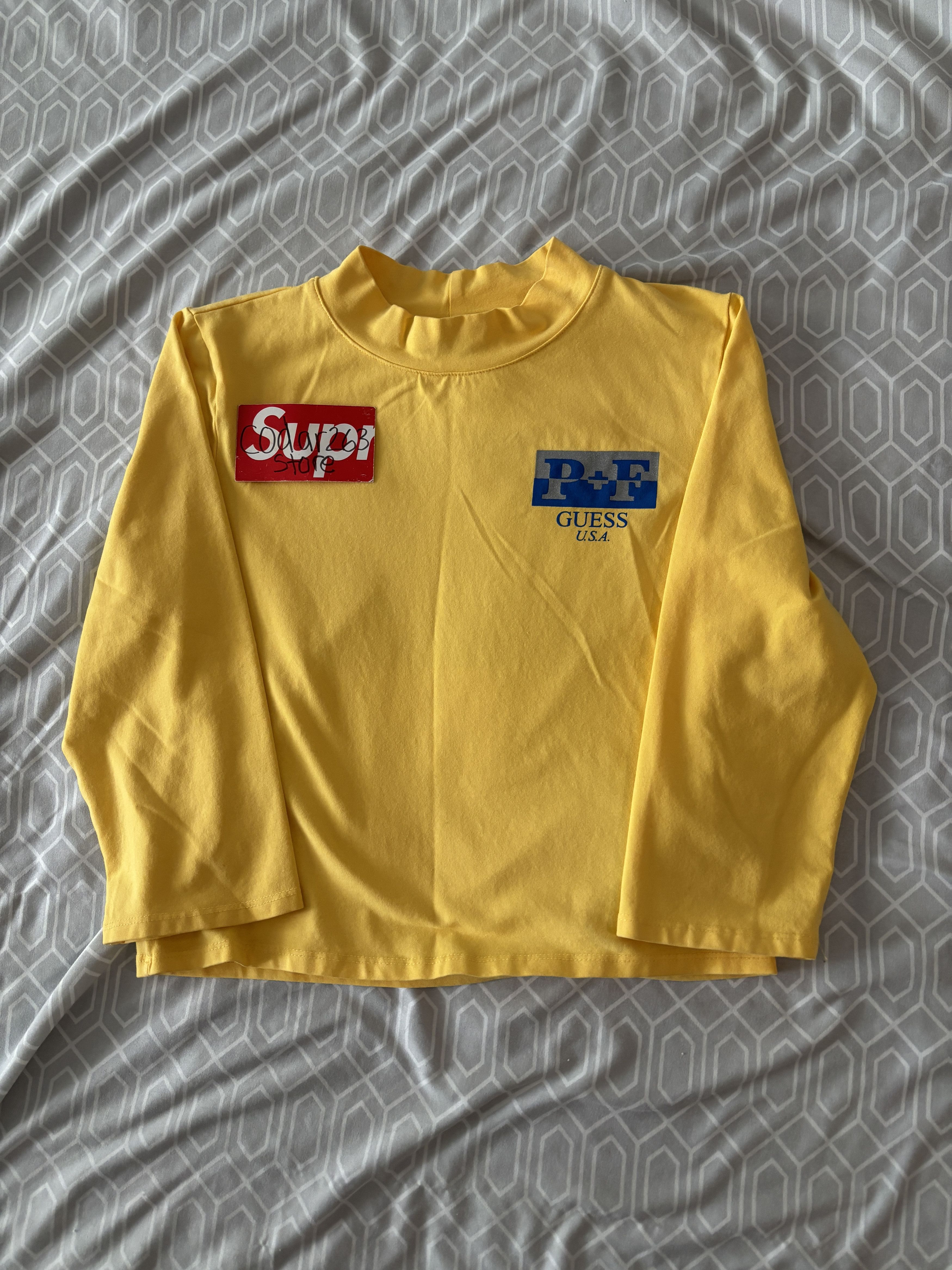 Guess × Places + Faces Guess P+F Mockneck Longsleeve Tee Small Yellow Places Faces Size S / US 4 / IT 40 - 1 Thumbnail