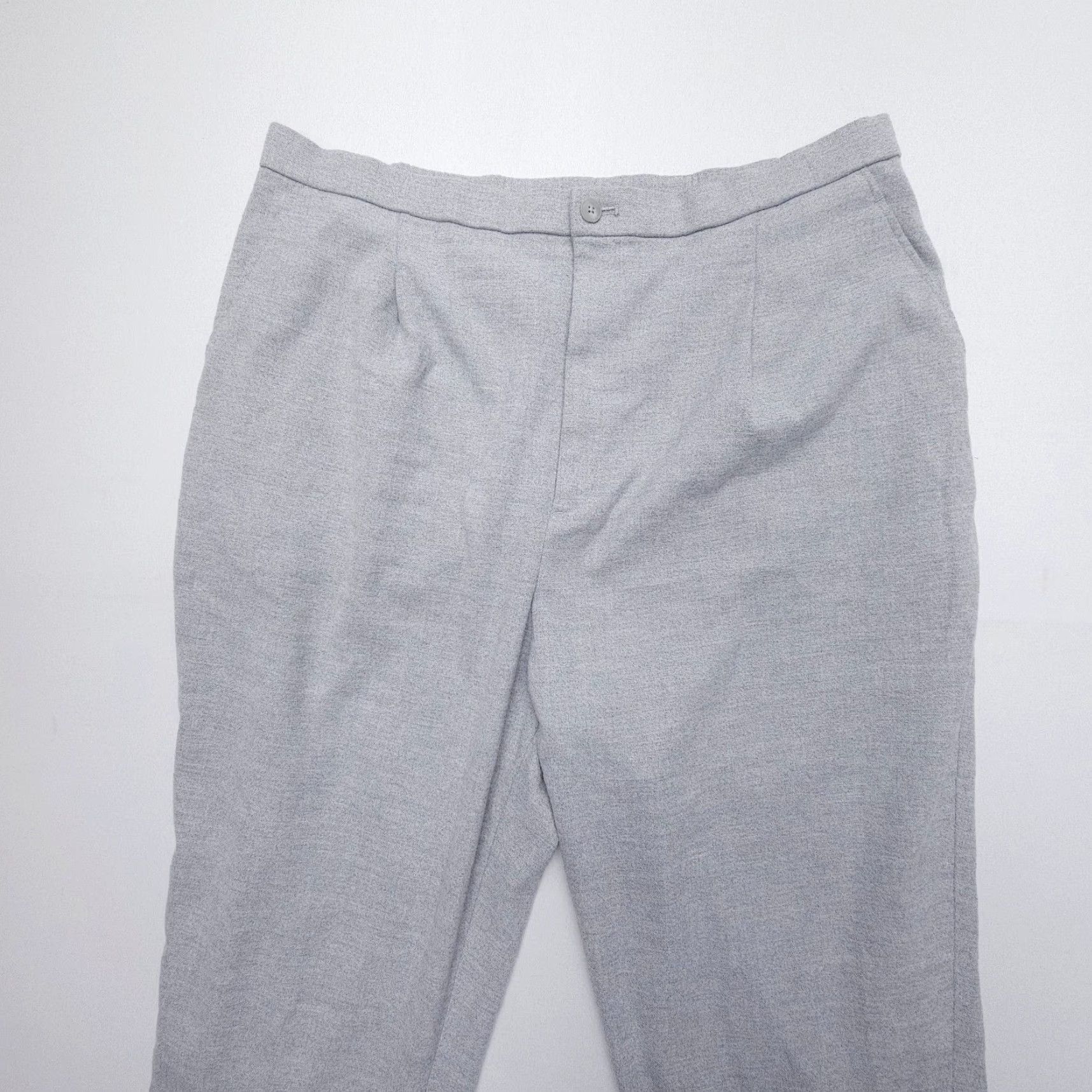 Uniqlo Uniqlo Smart Ankle Pants Womens 2XL Gray High Rise Soft Pleated Career Trouser Size 40" / US 18 - 2 Thumbnail