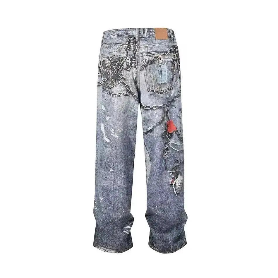 Japanese Brand Streetwear Skull Washed Gothic Baggy Pants Size US 30 / EU 46 - 4 Thumbnail