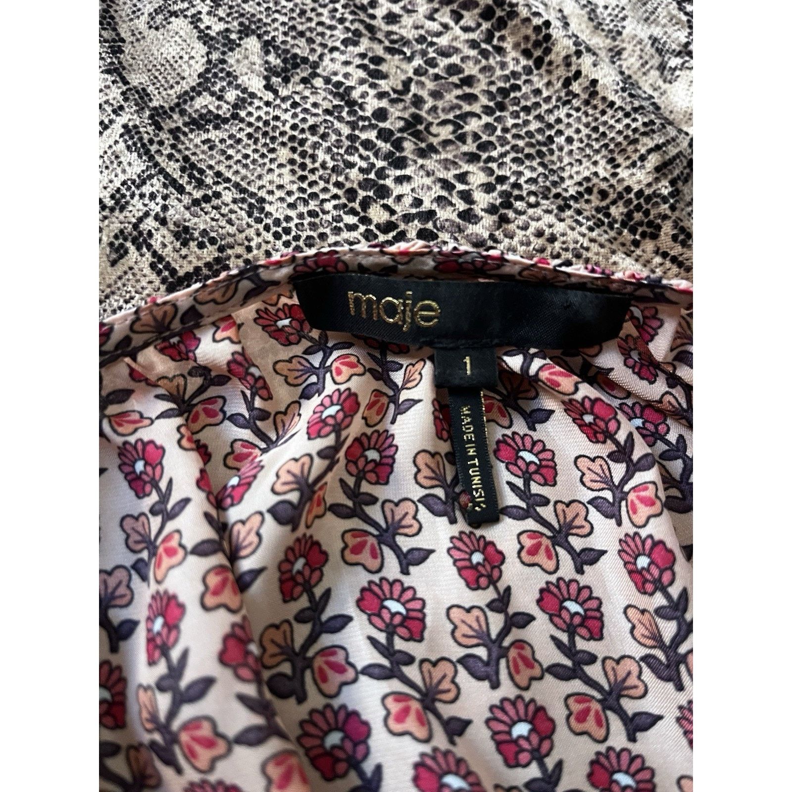 Maje MAJE SATIN FLORAL PRINT BOHO BLOUSE TUNIC TOP PUFF 1 (small) Size S / US 4 / IT 40 - 7 Thumbnail