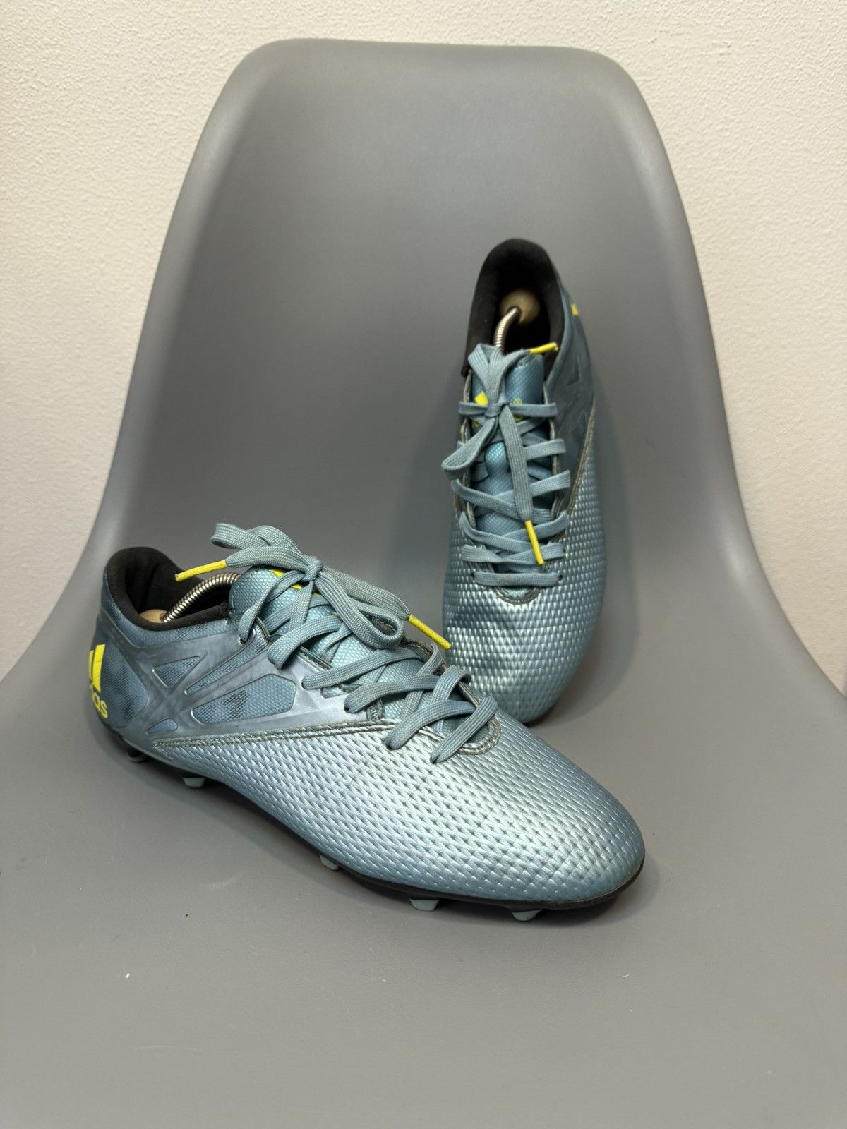 Adidas Mens Vintage Adidas Messi Boots FG Cleats Ice Metallic Blue Size US 9 / EU 42 - 5 Thumbnail