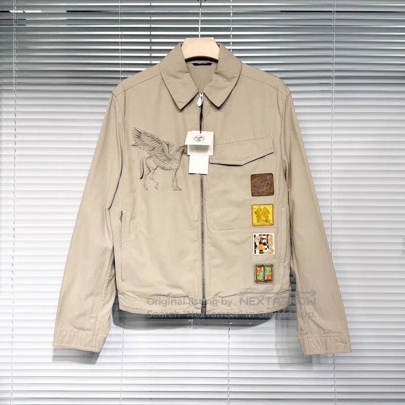 Hermes Hermes Jacket, Jacket with Flying Horse Embroidery, Leathe Size US M / EU 48-50 / 2 - 1 Thumbnail