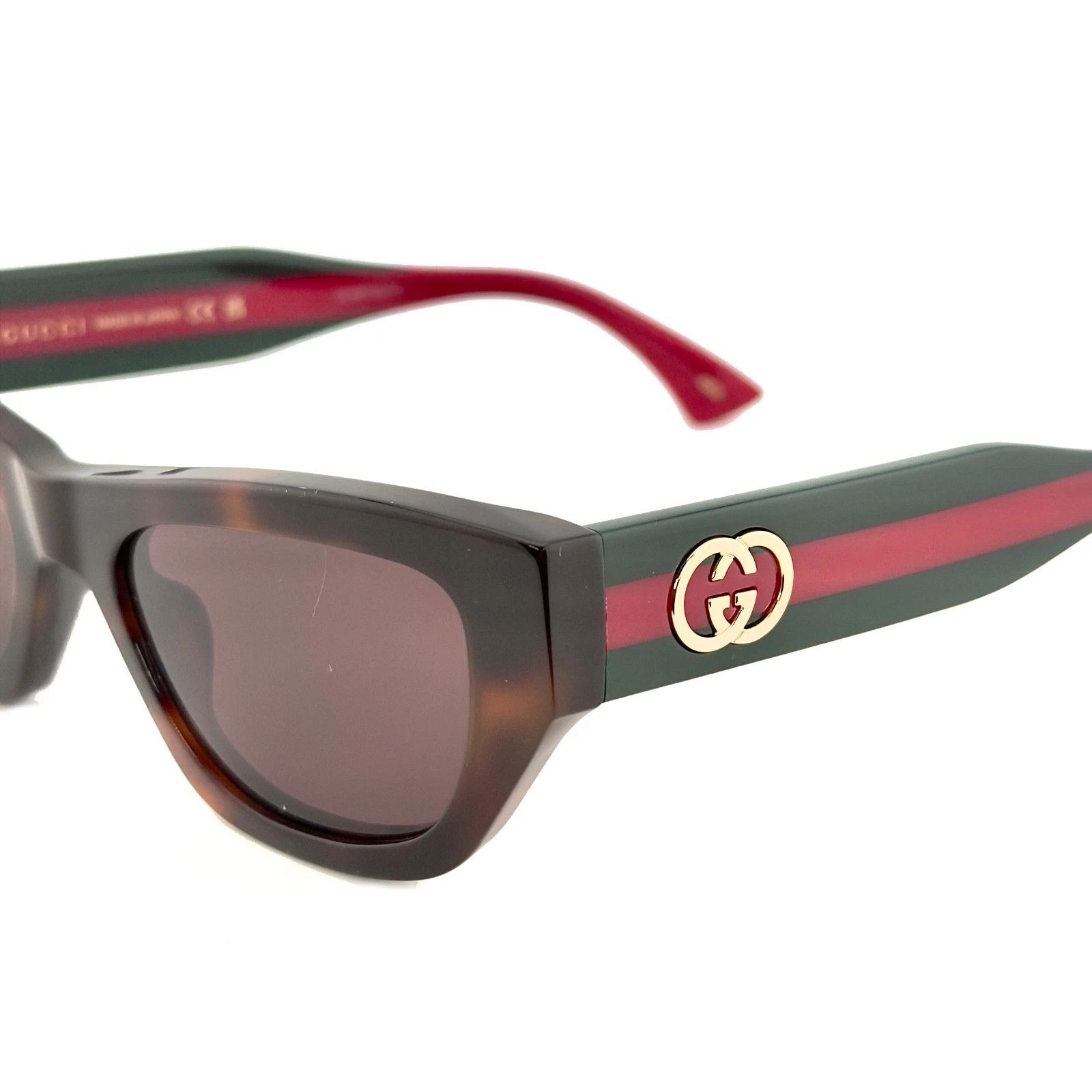 Gucci GUCCI Gg2116S 2116 Brown Green Web Classic Sunglasses 002 Size ONE SIZE - 8 Thumbnail