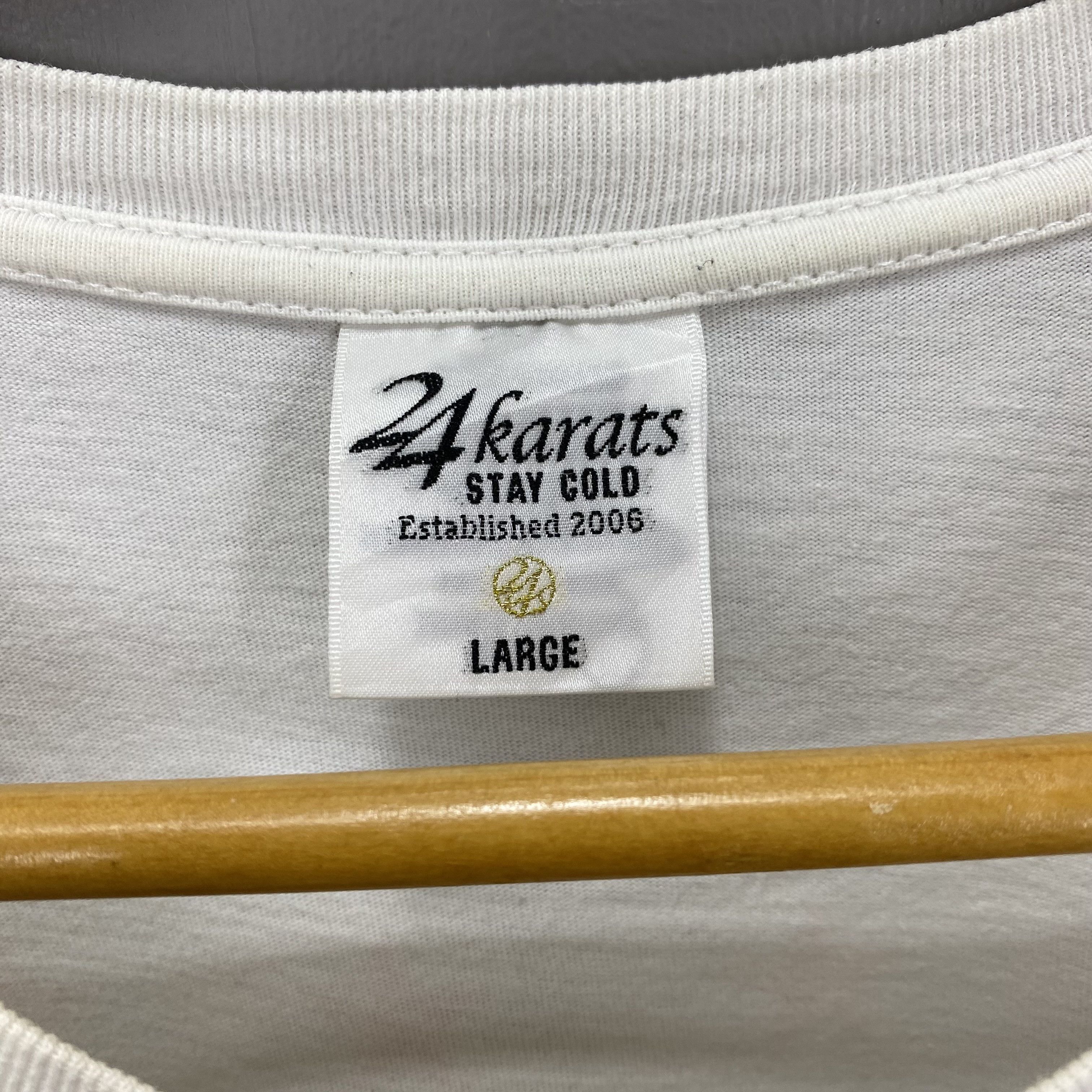Japanese Brand Y2K Vintage 24 KARATS Crew Neck T Shirt #1851/08 Size US M / EU 48-50 / 2 - 5 Thumbnail