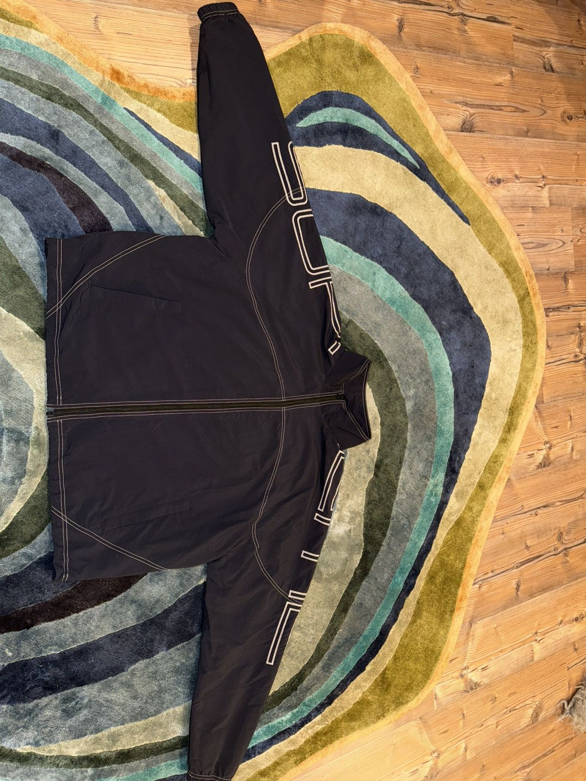 Supreme (Rare) Supreme Spellout Embroidered Track Jacket Black(SS25) Size US L / EU 52-54 / 3 - 2 Thumbnail