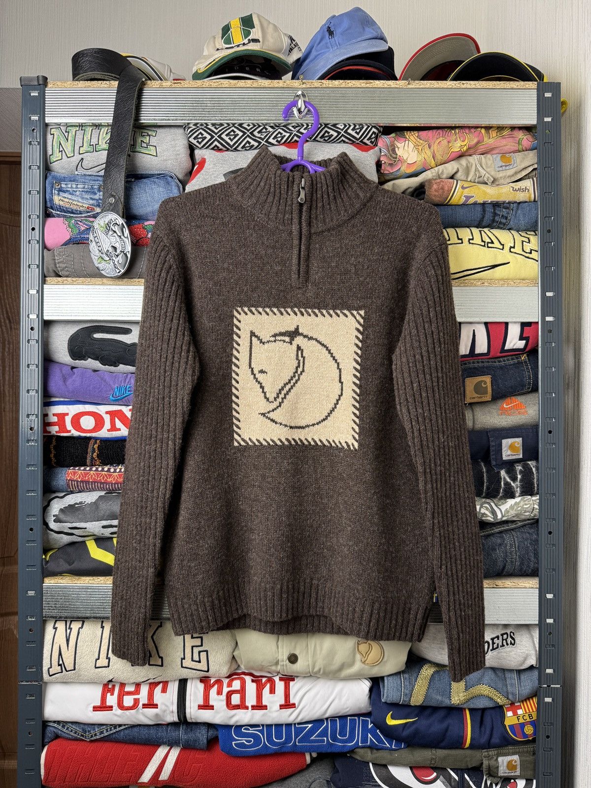 Fjallraven FJALLRAVEN Wool Red Fox Sweater Jumper Zip Hiking Big Logo Size US M / EU 48-50 / 2 - 1 Thumbnail