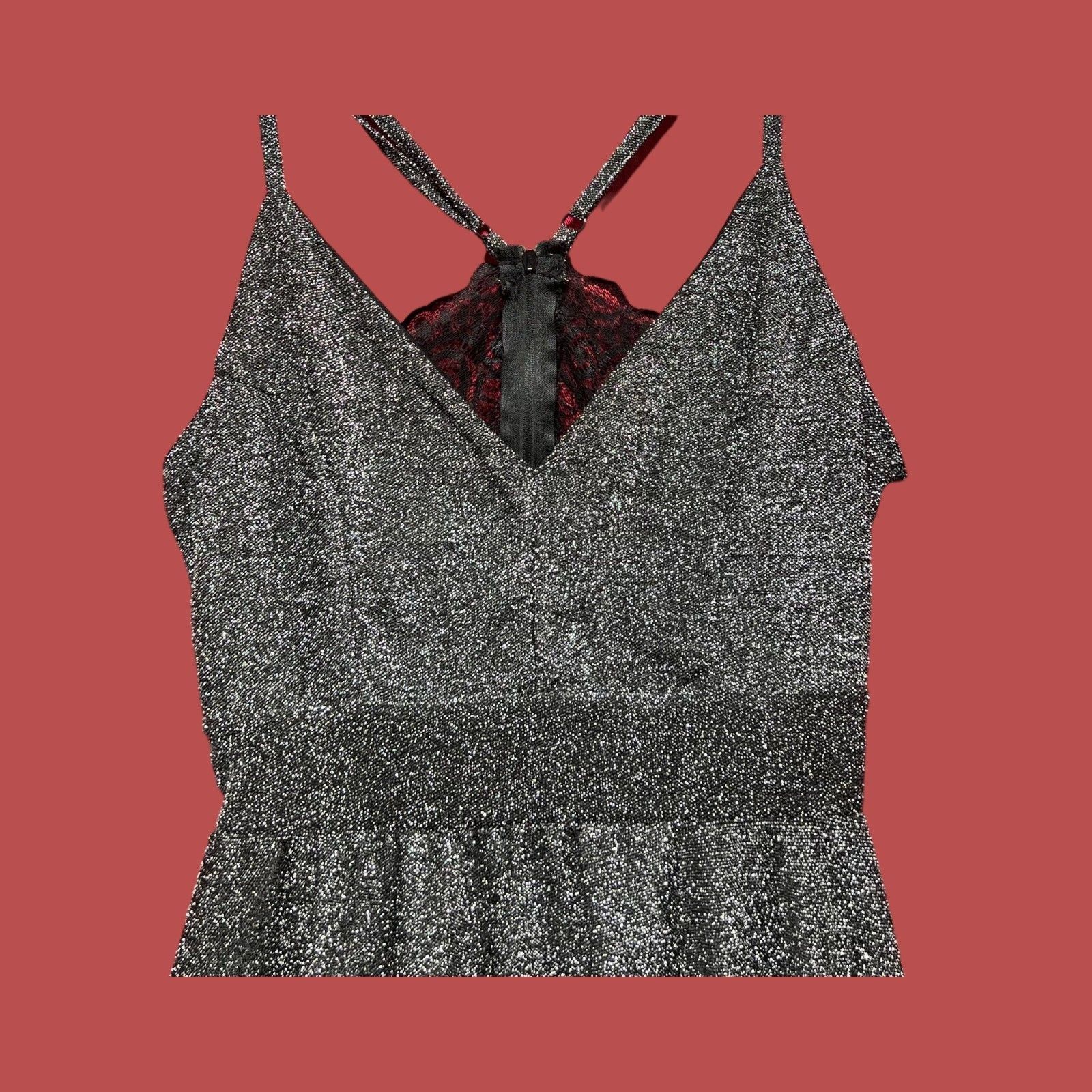 rue21 Rue 21 - Women's Sparkly Sleeveless High Low Hem Ruffle Dres Size S / US 4 / IT 40 - 9 Thumbnail
