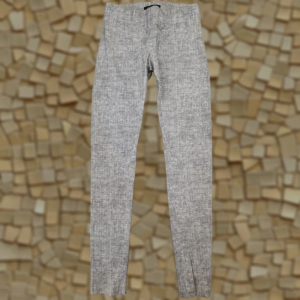 Vintage JAY AHR Womens Trousers Grey Small Leather Pants Low Rise Elastic Waist Tapered Leg Ankle Regular Rise Size 28" / US 6 / IT 42 - 1 Thumbnail