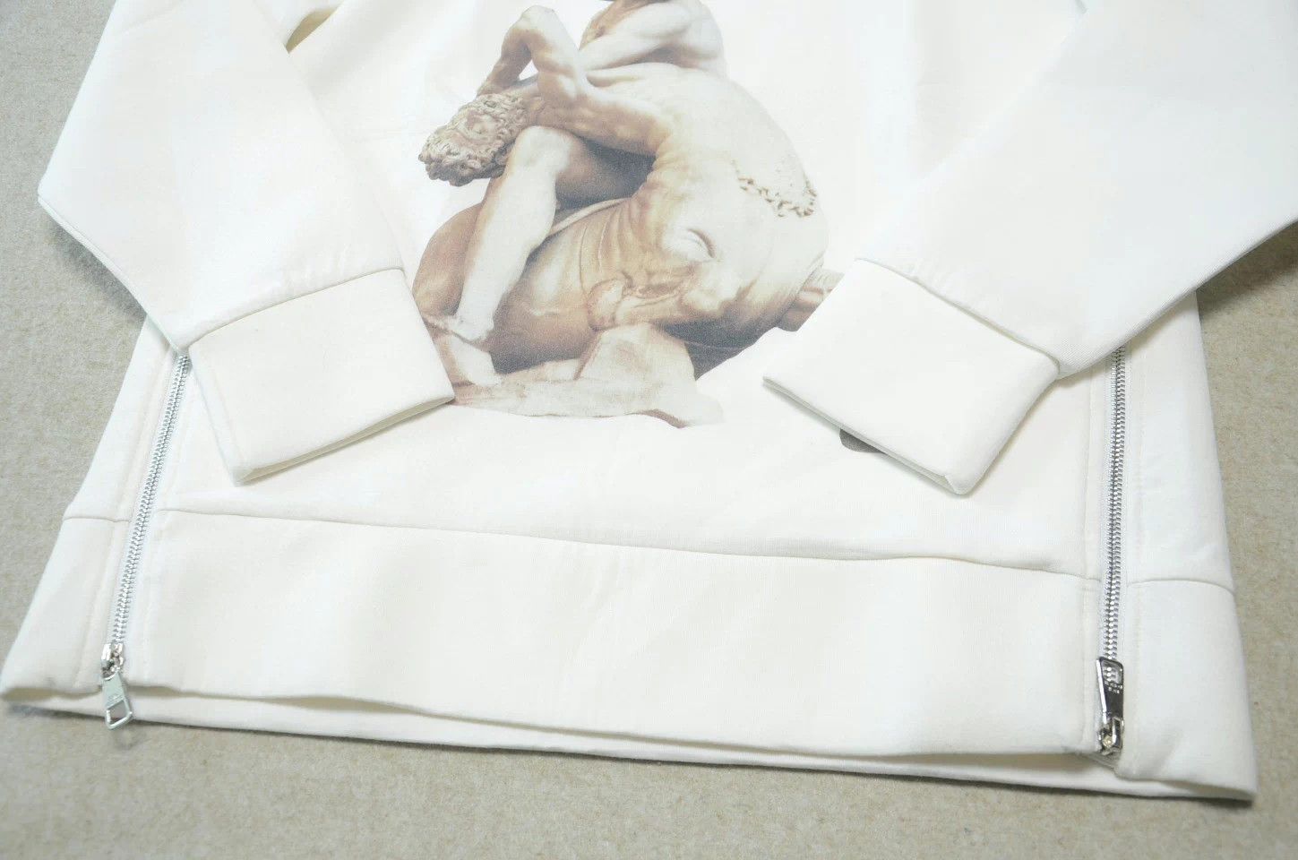 Neil Barrett Neil Barrett White Double-Zip Space Zeus Sweatshirt Size US M / EU 48-50 / 2 - 2 Thumbnail