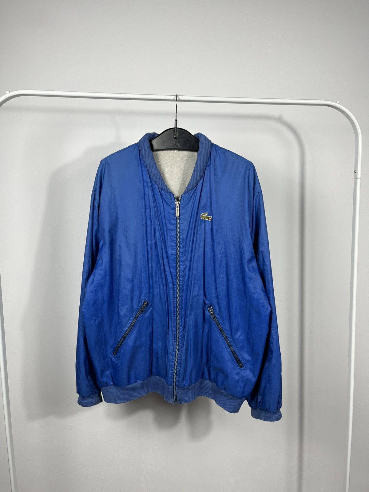 Lacoste Vintage Lacoste Bomber Jacket Blue Full Zip Made in France Size US XXL / EU 58 / 5 - 1 Thumbnail