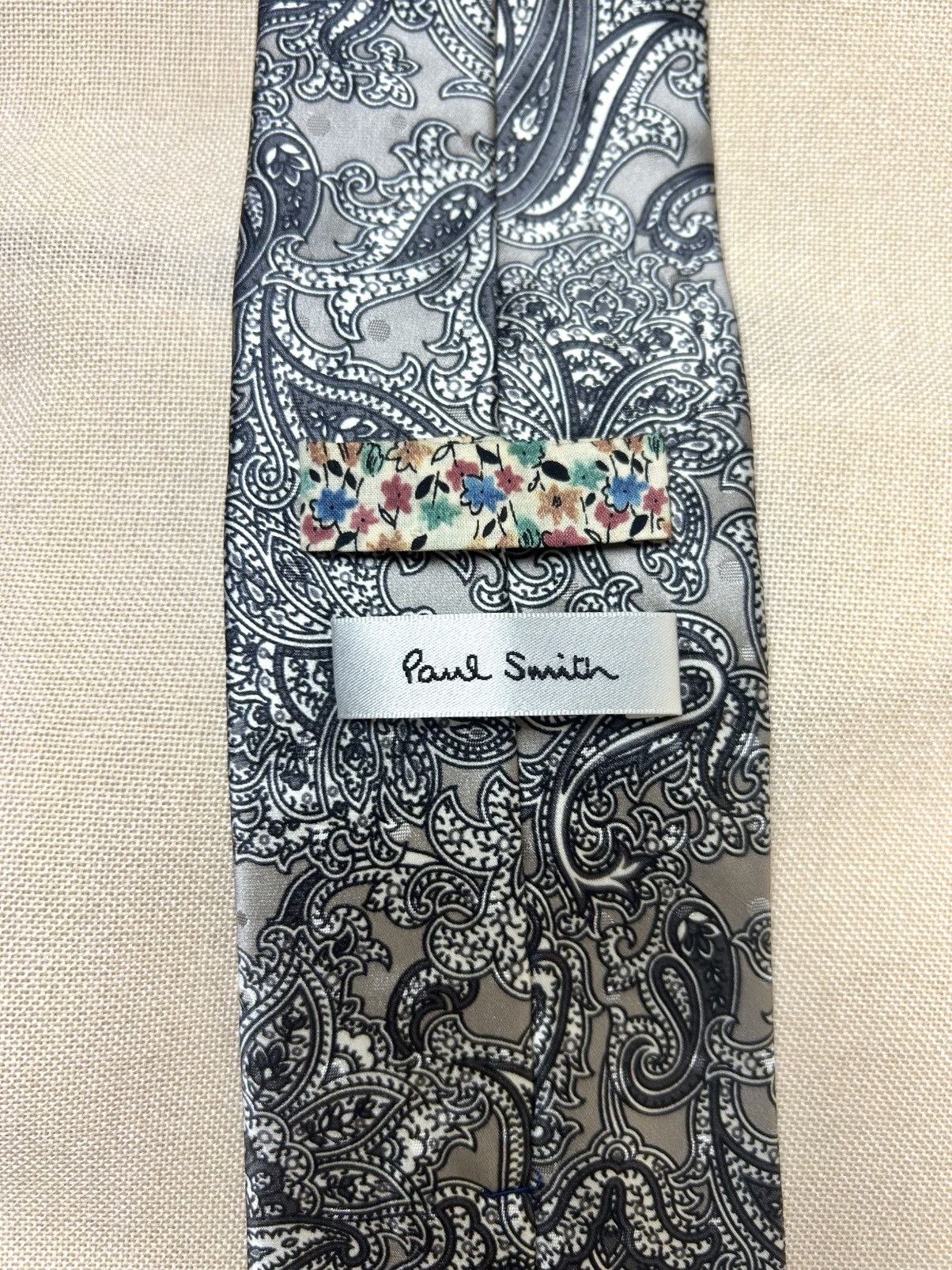 Paul Smith Paul Smith silver jacquard paisley Silk Mens Tie Size ONE SIZE - 5 Thumbnail