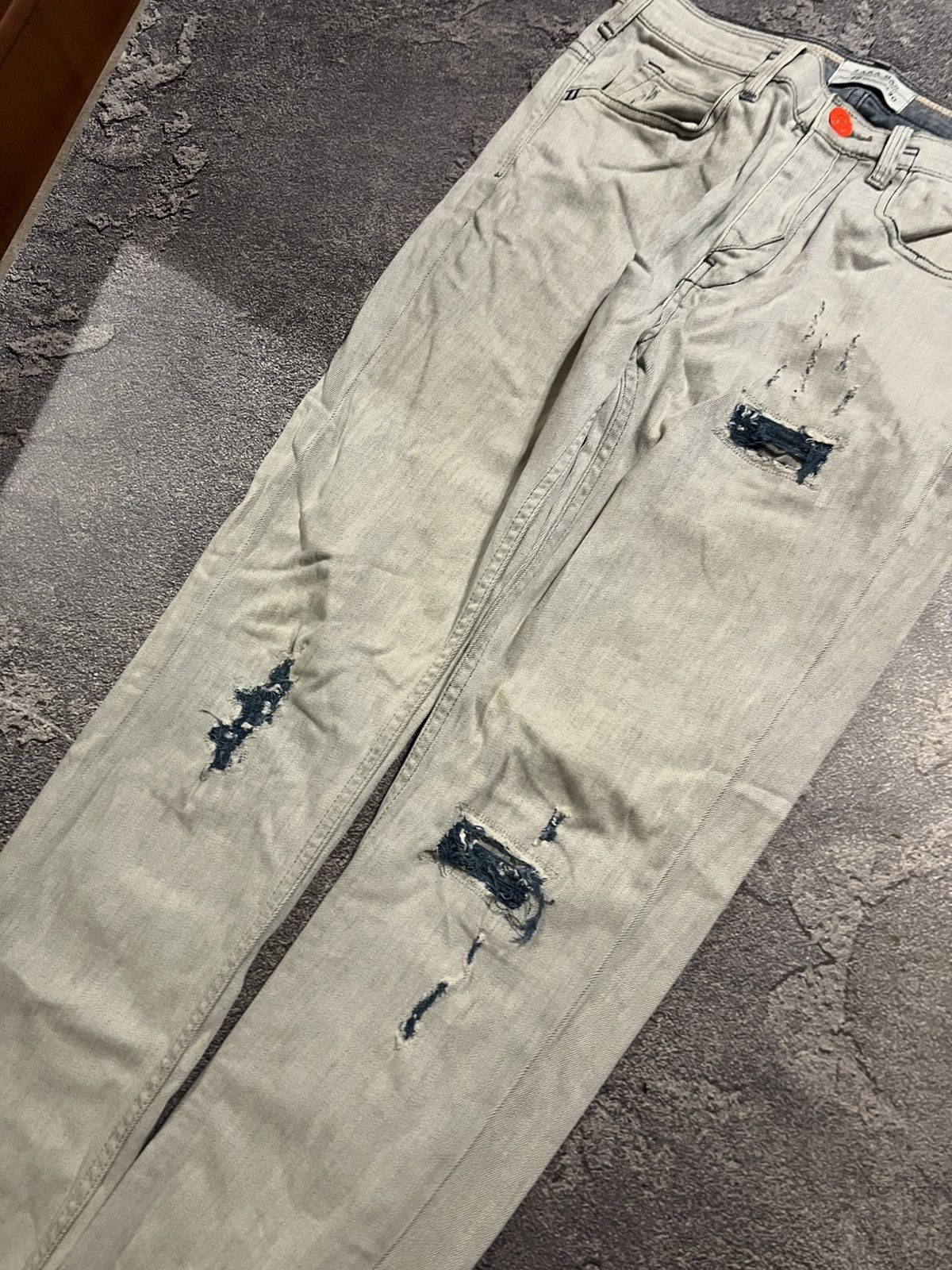 Japanese Brand Y2K Number Nine Style White Skinny / Glamour Vintage Jeans Size US 30 / EU 46 - 3 Thumbnail
