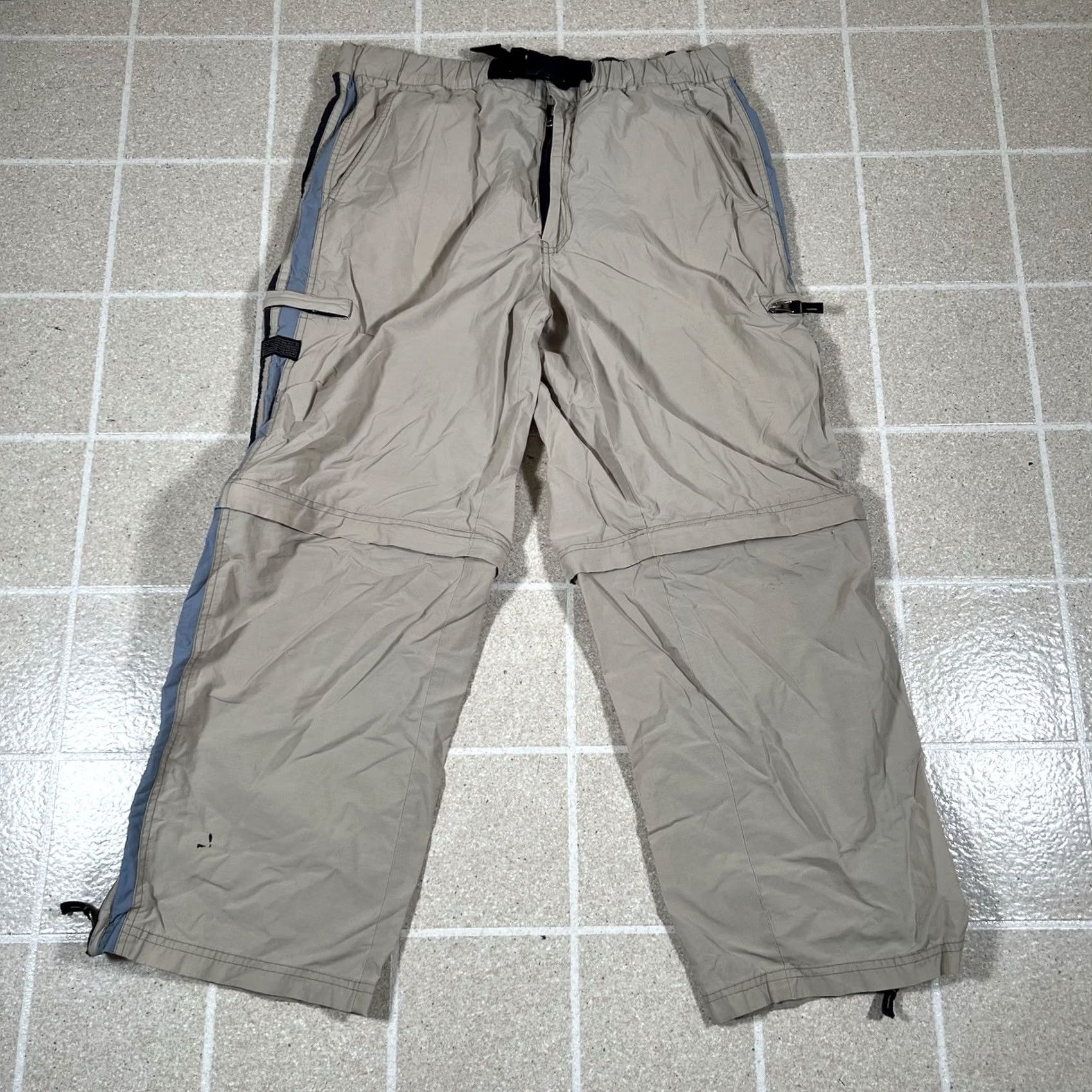 CO VINTAGE APCO Pants Men 32x28 Beige Convertible Cargo Zip Pocket Baggy Size US 32 / EU 48 - 2 Thumbnail