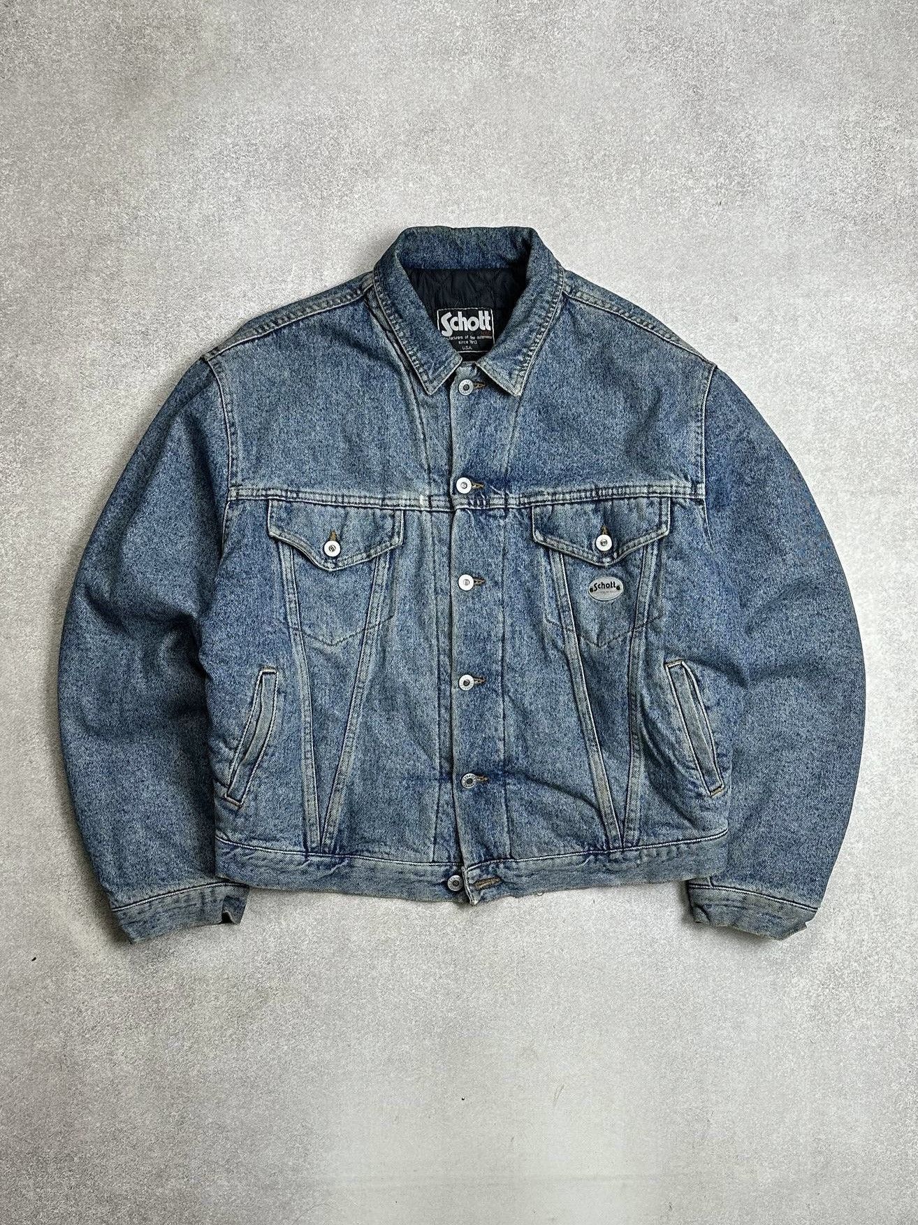 Schott Vintage Schott USA Heavy Denim Rare Jacket Workwear Rare XL Size US XL / EU 56 / 4 - 2 Thumbnail
