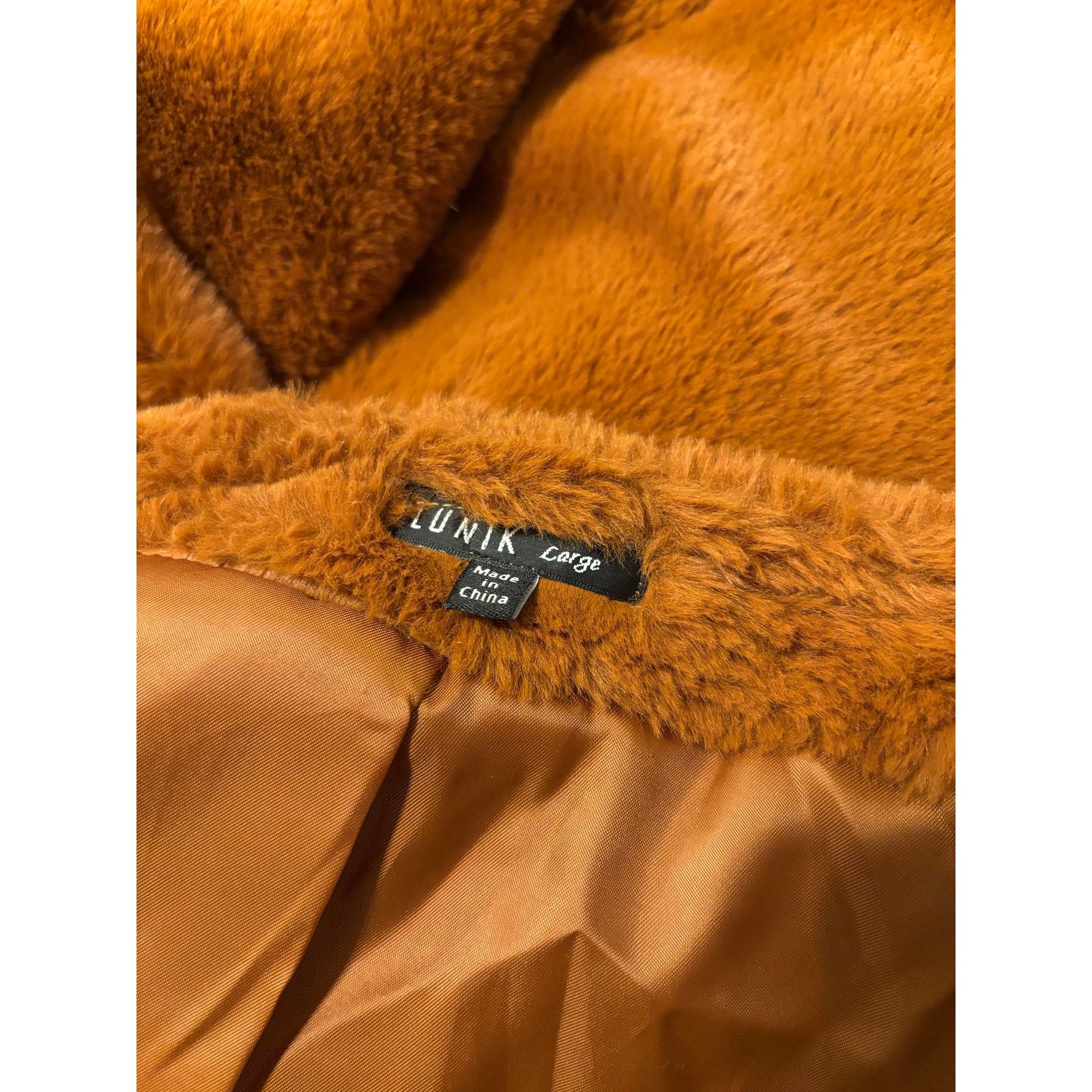 The Unbranded Brand Lunik Burnt Brown Faux Fur Jacket Size Large Size L / US 10 / IT 46 - 6 Thumbnail