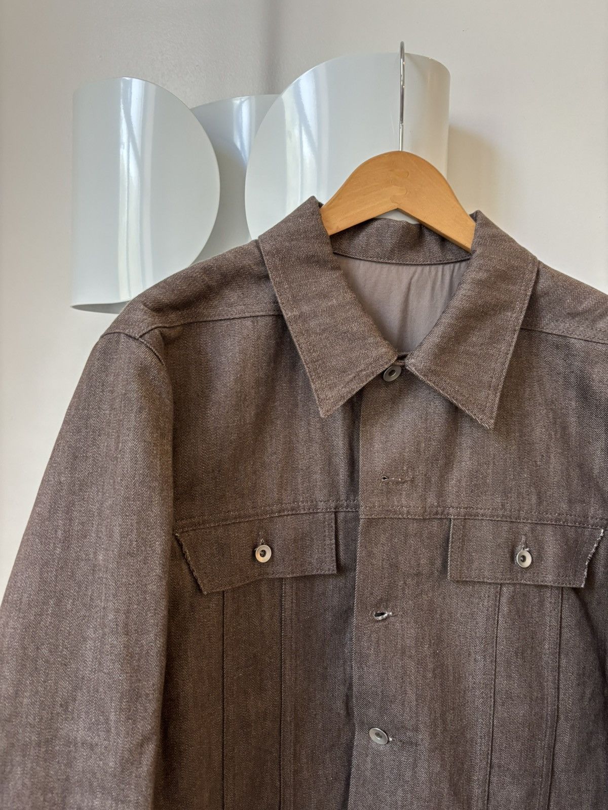 Rick Owens Drkshdw FW24 Raw Denim Trucker Jacket Dark Dust Size US L / EU 52-54 / 3 - 3 Thumbnail