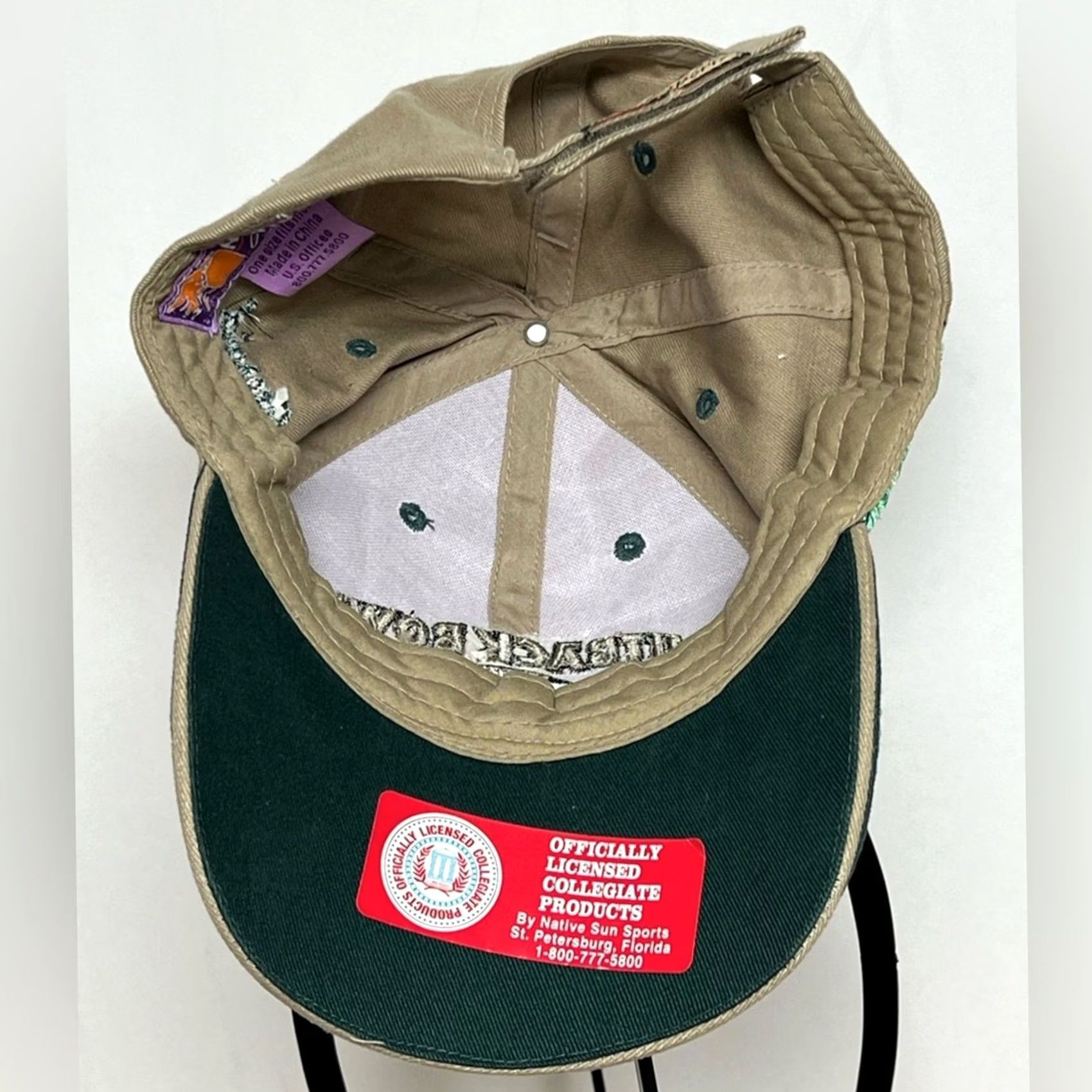 Native VINTAGE Outback Bowl Tampa Bay 2005 Georgia vs. Wisconsin Baseball Hat Cap NWT Men One Size Tan Native Sun Baseball Cap Mens Size ONE SIZE - 7 Thumbnail