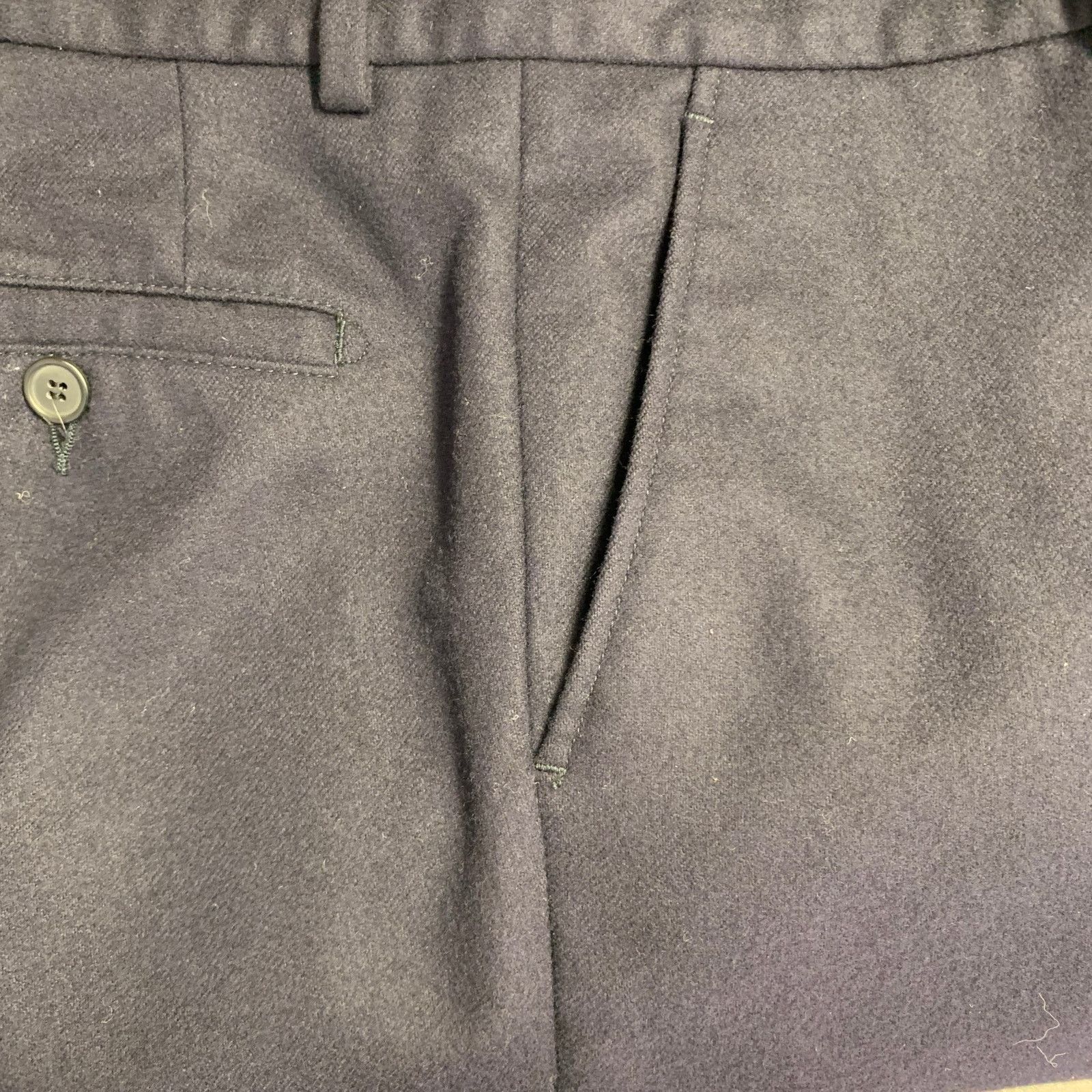 AMI AMI by ALEXANDRE MATTIUSSI Navy Wool Twill Tapered Pants Size US 31 - 6 Thumbnail