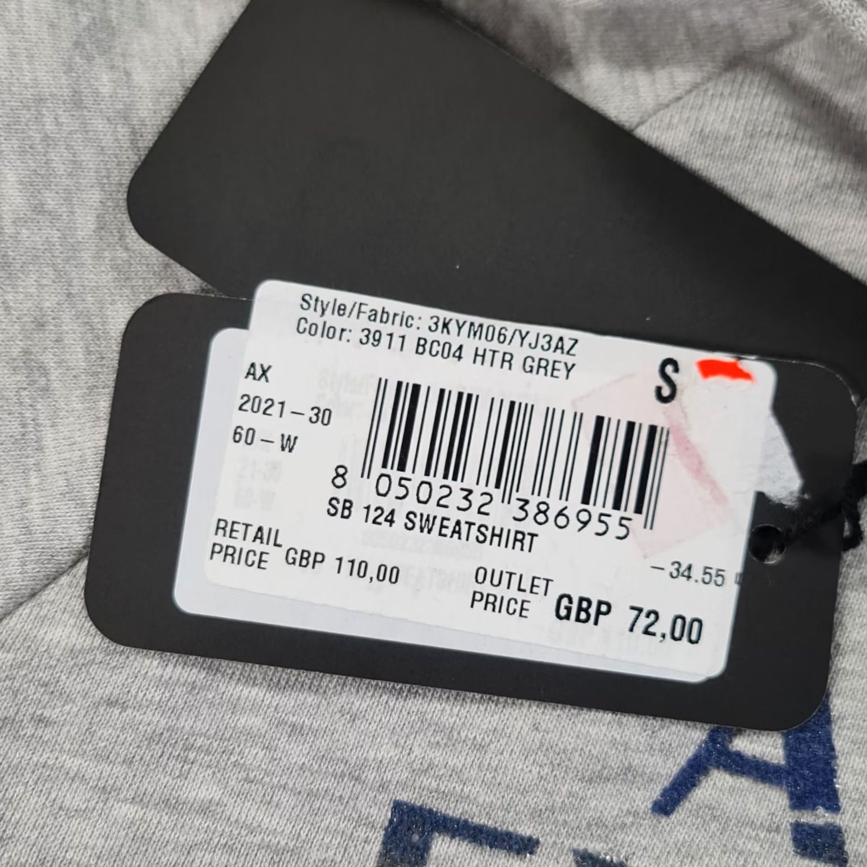 Armani Exchange Armani Exchange Womens Hoodie Grey Small Pullover Cotton Logo Regular Fit - City, Logo, Sports Size S / US 4 / IT 40 - 4 Thumbnail