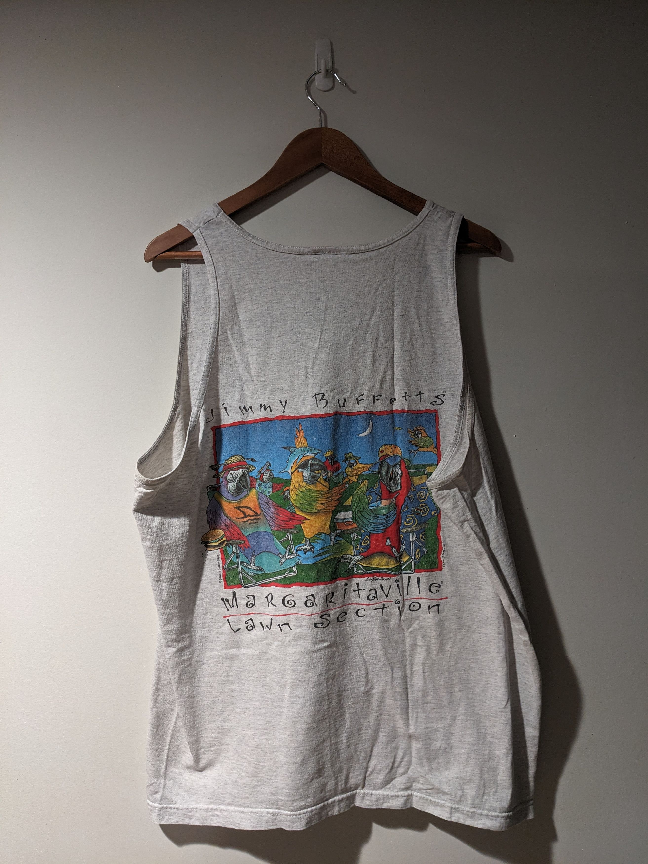 Band Tees × Vintage Vintage 90s Jimmy Buffetts Margaritaville Lawn Tank Top Size US XL / EU 56 / 4 - 1 Thumbnail
