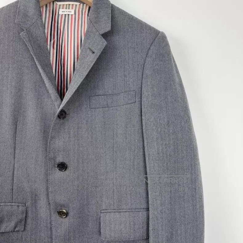 Thom Browne Thom Browne Dark gray striped lining jacket Size US L / EU 52-54 / 3 - 2 Thumbnail