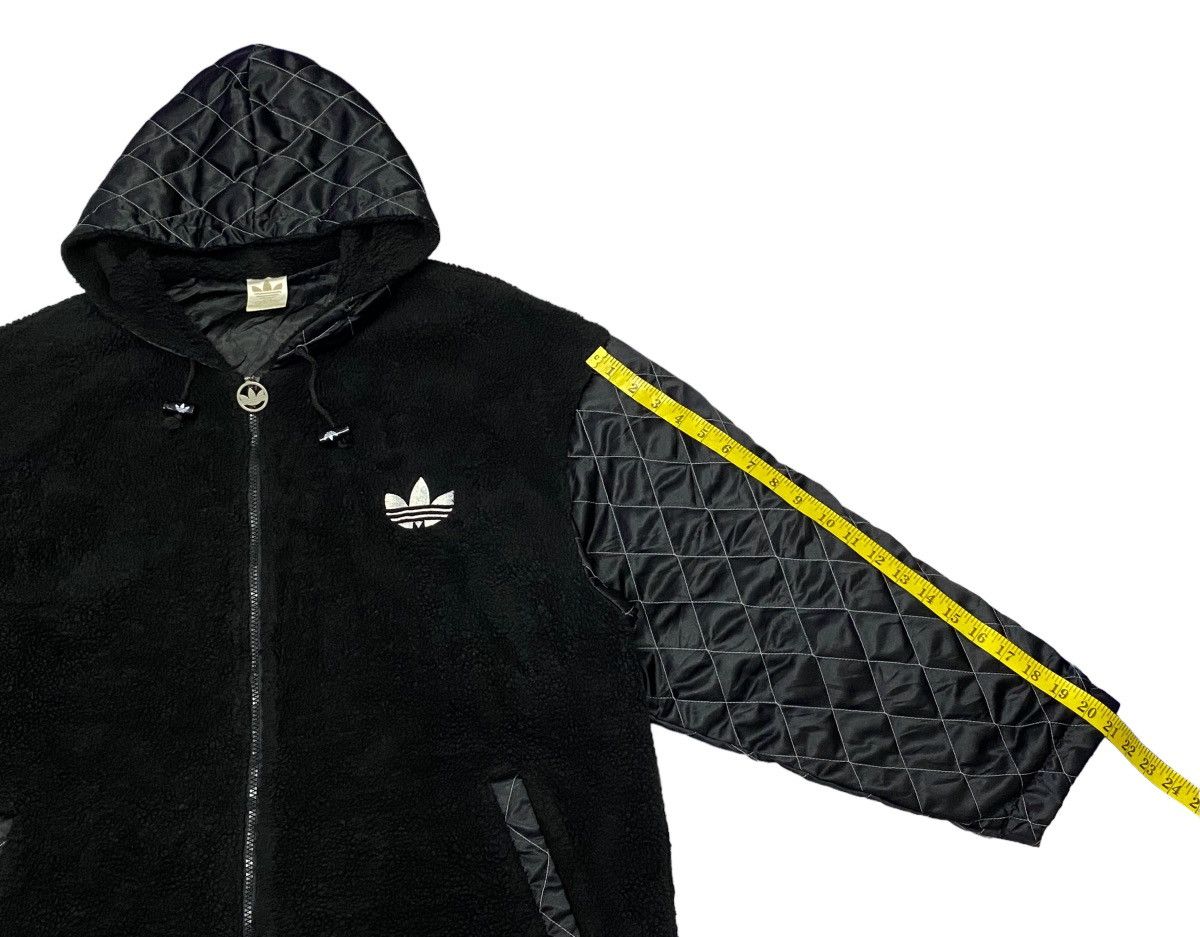 Adidas × Descente × Vintage Vintage 90s Adidas Trefoil Big Logo Pile Fleece Hoodie Size US L / EU 52-54 / 3 - 8 Thumbnail
