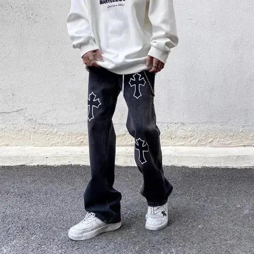 Japanese Brand × Jean Street hip hop cross print jeans Size US 32 / EU 48 - 2 Thumbnail