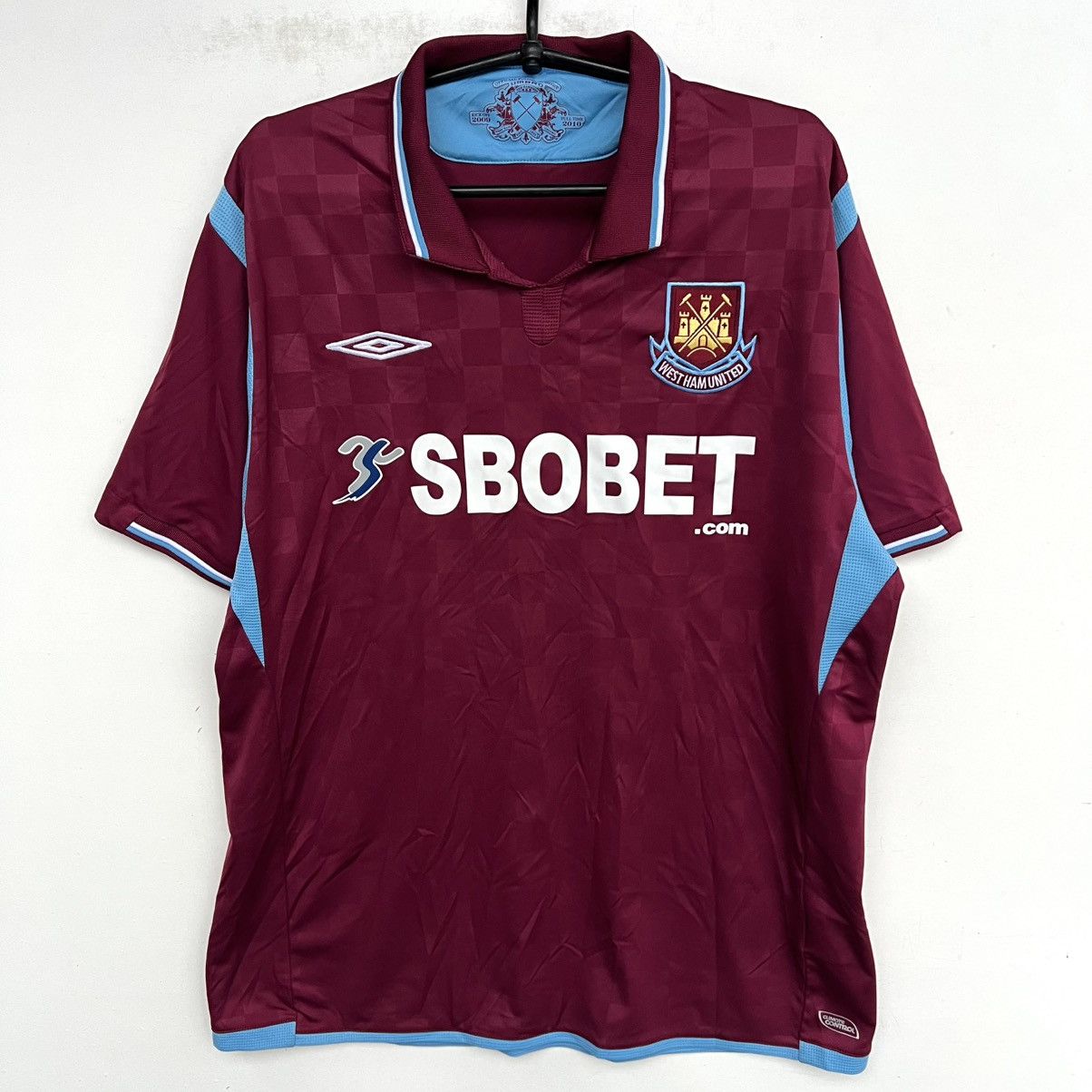 Umbro West Ham United Football Shirt 2009 2010 soccer t shirt Size US XL / EU 56 / 4 - 1 Thumbnail