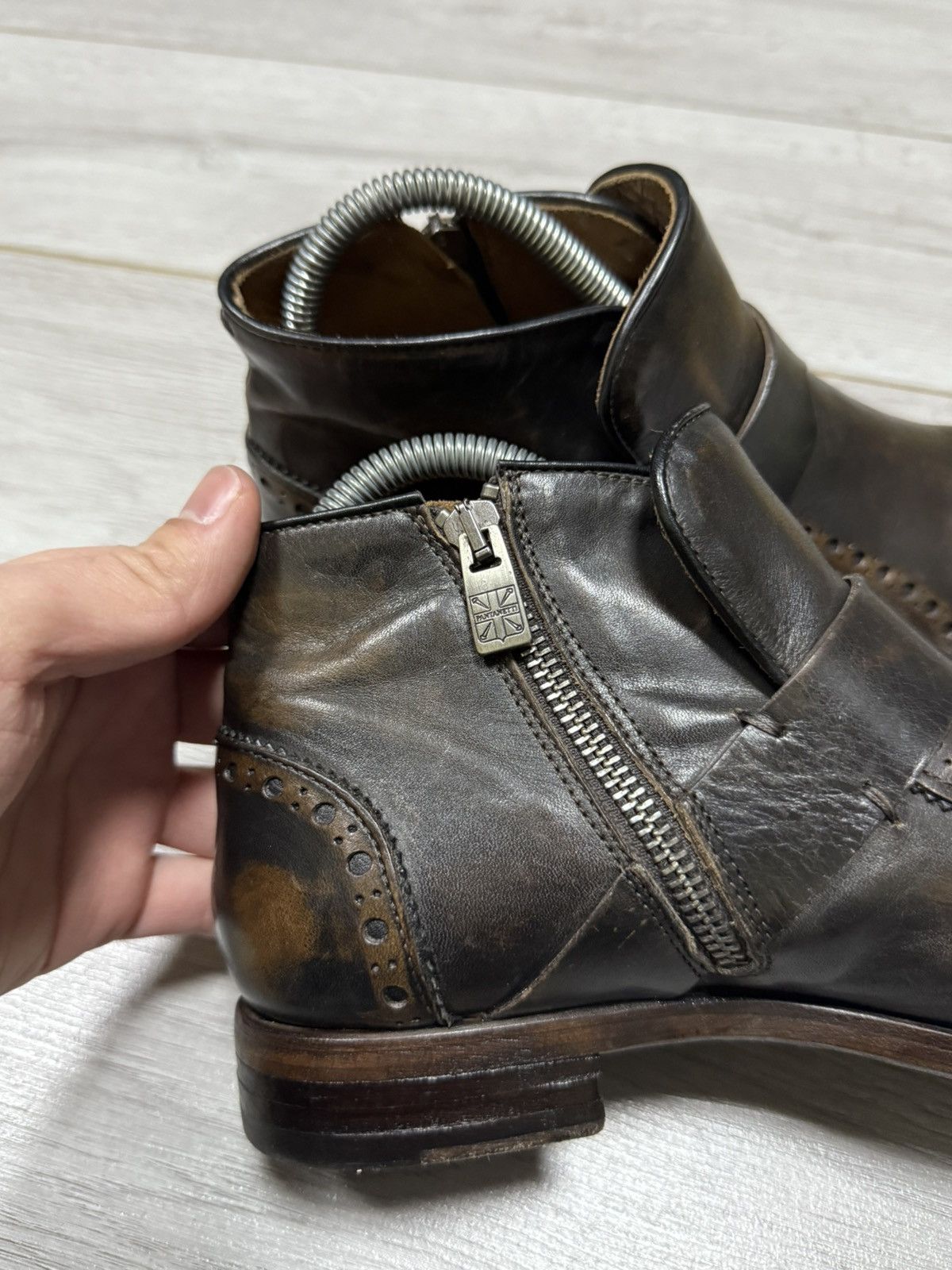 Pantanetti Pantanetti Avant Garde Leather Platform Boots Size US 7.5 / IT 37.5 - 8 Thumbnail