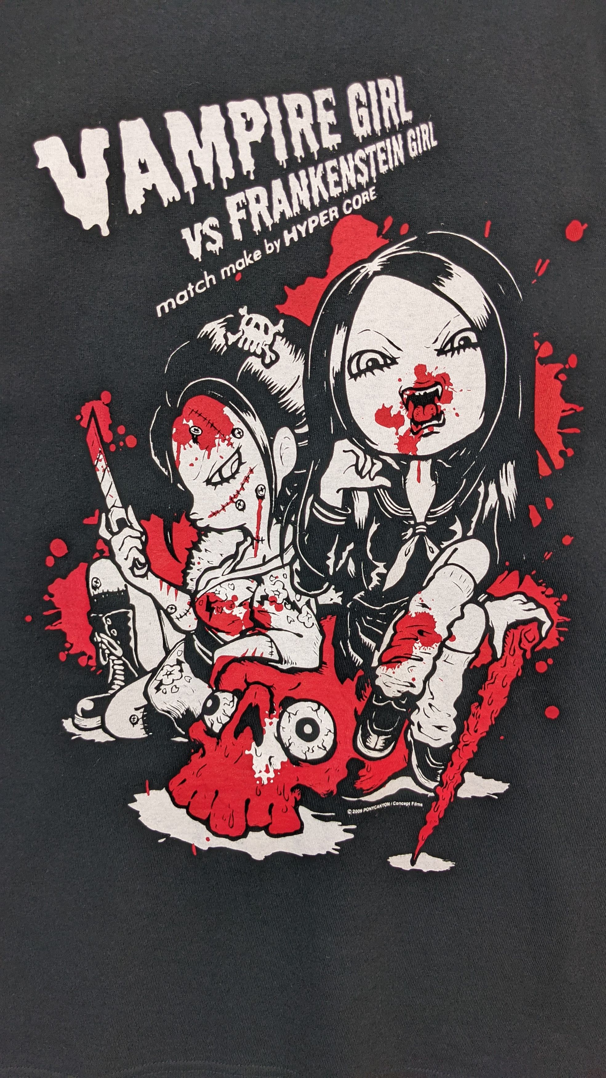Vintage Vampire Girl Vs Frankenstein Girl Hyper Core Movie Tshirt Size US S / EU 44-46 / 1 - 3 Thumbnail