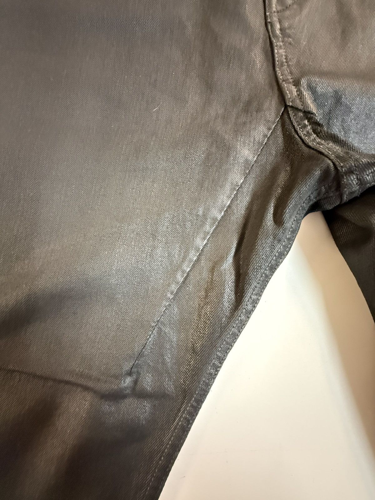 Rick Owens Drkshdw Rick Owens DRKSHDW "Collapse Cropped" Black Wax Jeans — 38 Size US 38 / EU 54 - 5 Thumbnail