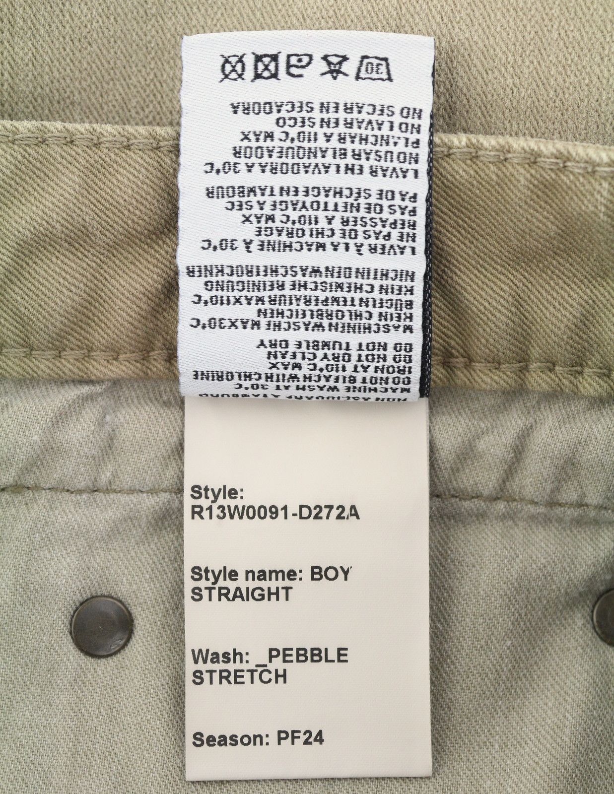 R13 BOY STRAIGHT 27 Pebble Stretch Cropped Beige 89089 Size 27" / US 4 / IT 40 - 10 Thumbnail