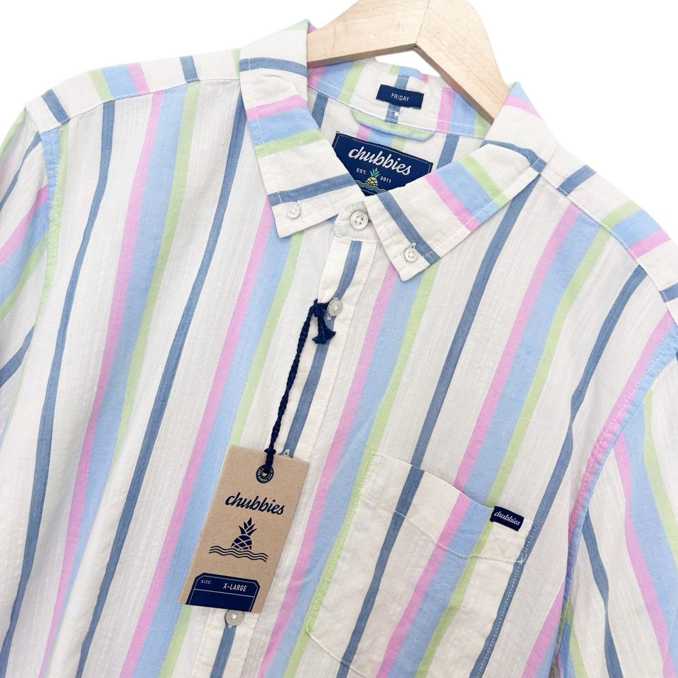 Chubbies Chubbies Resort Wear Friday Striped Button Down Sz XL Size US XL / EU 56 / 4 - 1 Thumbnail
